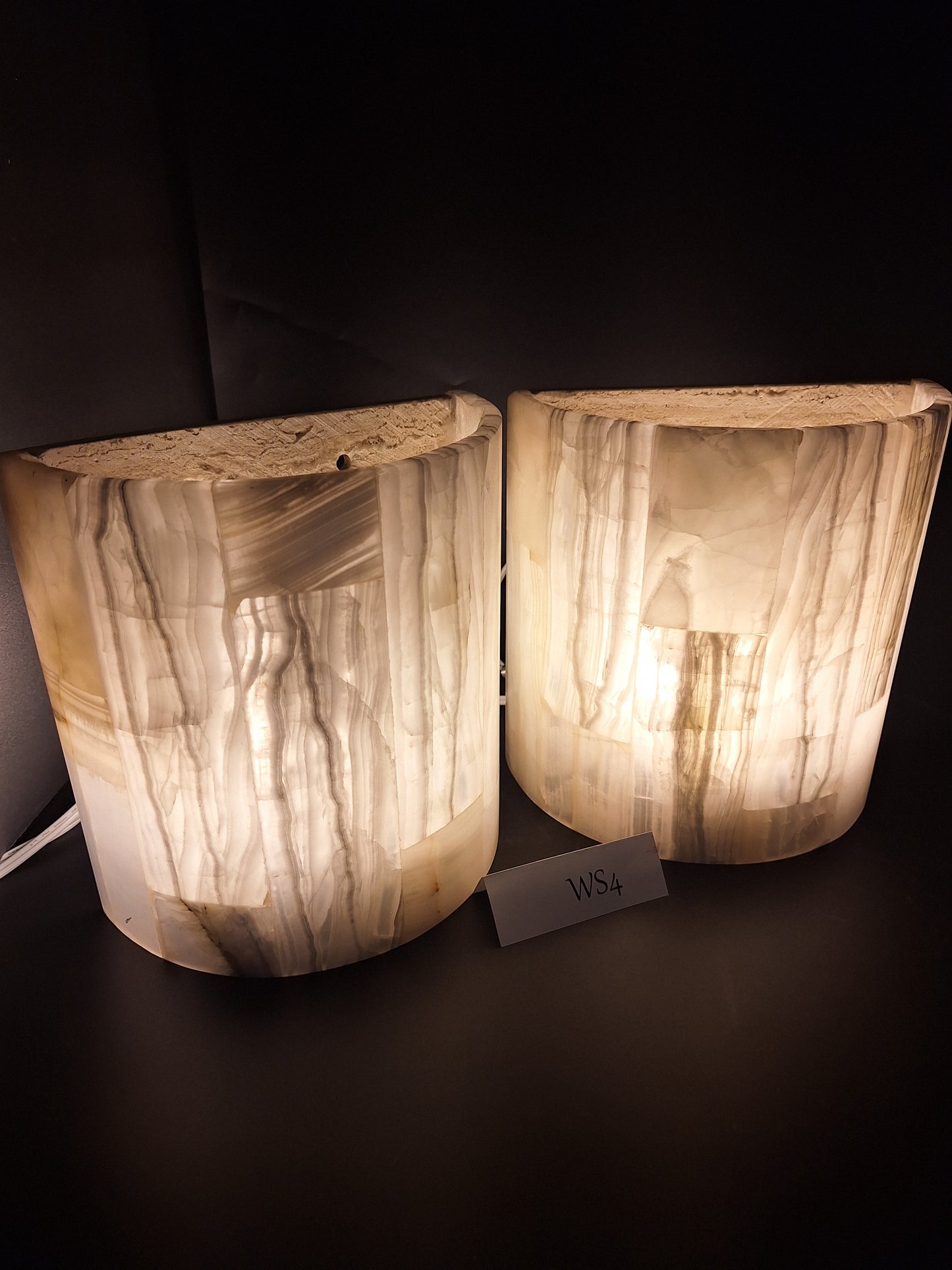 White Onyx Wall Sconce Set