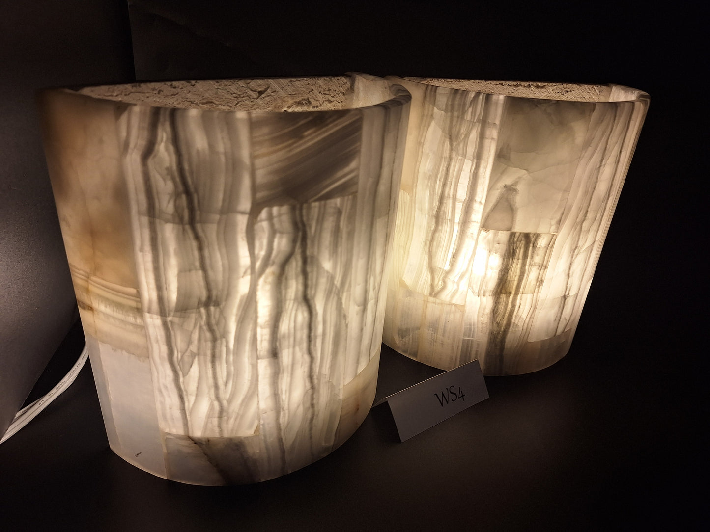 White Onyx Wall Sconce Set