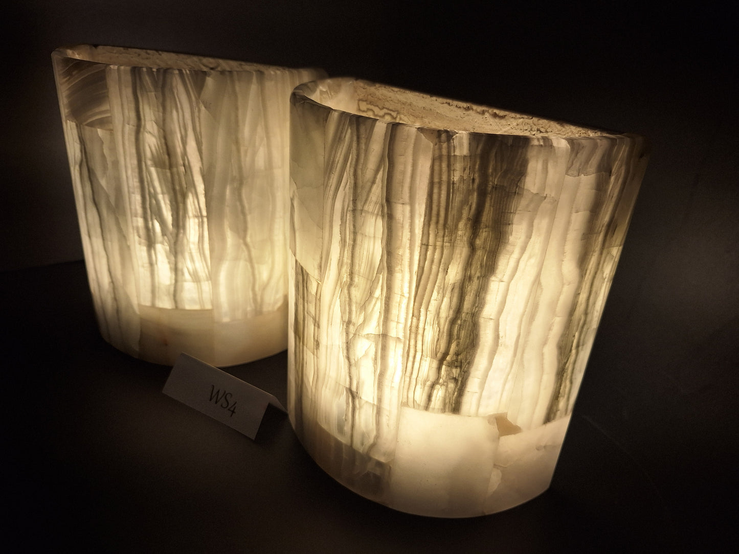 White Onyx Wall Sconce Set