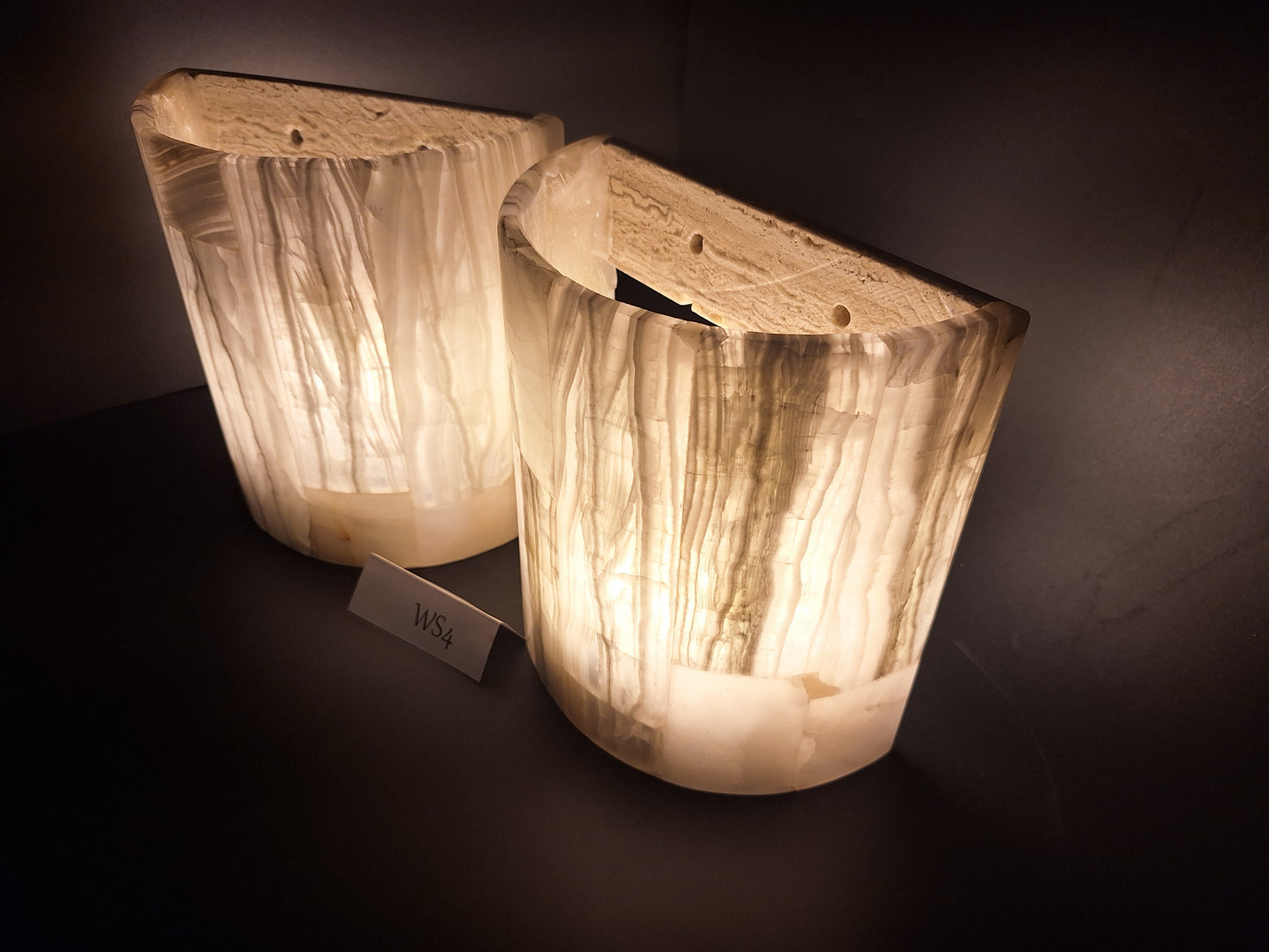 White Onyx Wall Sconce Set