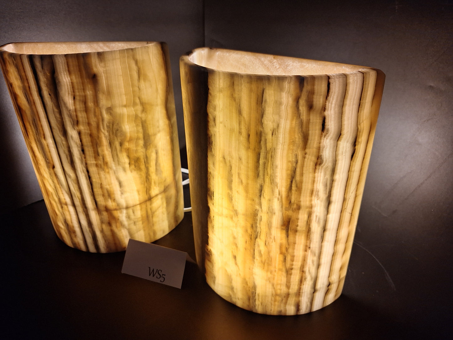 Orange & Black Onyx Wall Sconce Set
