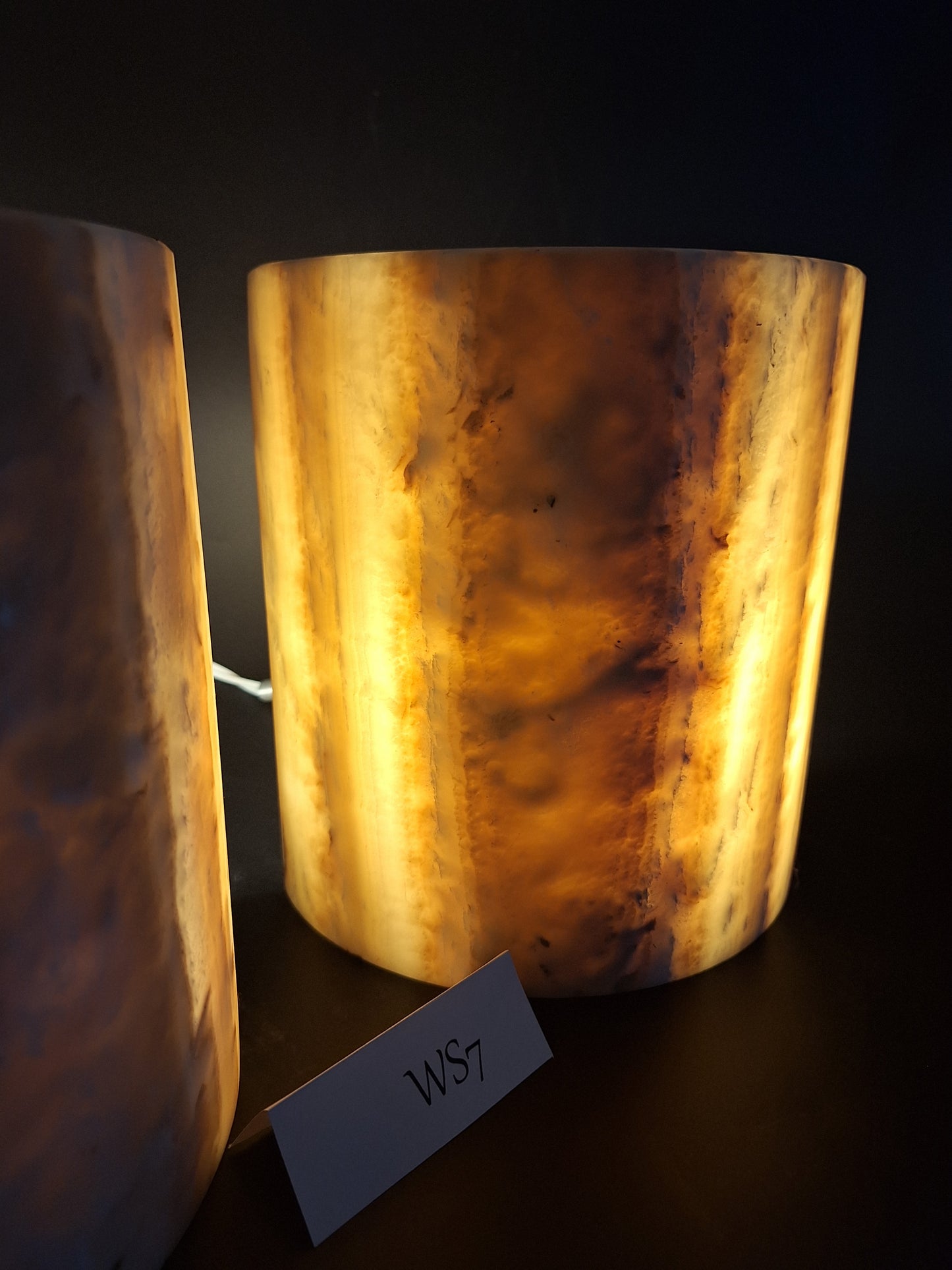 Beige & Yellow Onyx Wall Sconce Set