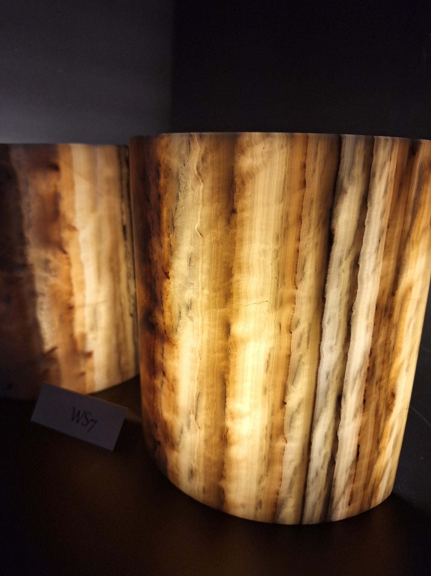 Beige & Yellow Onyx Wall Sconce Set