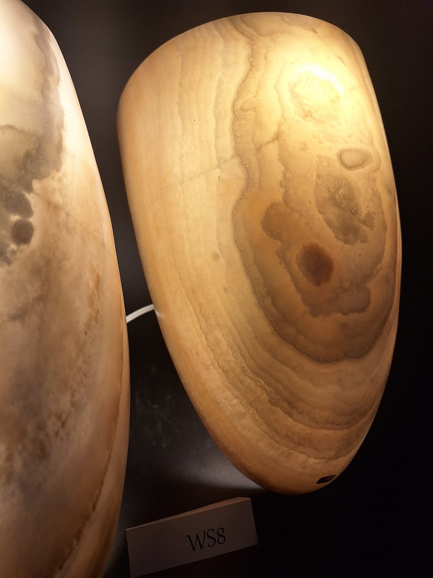 Beige & White Onyx Wall Sconce Set