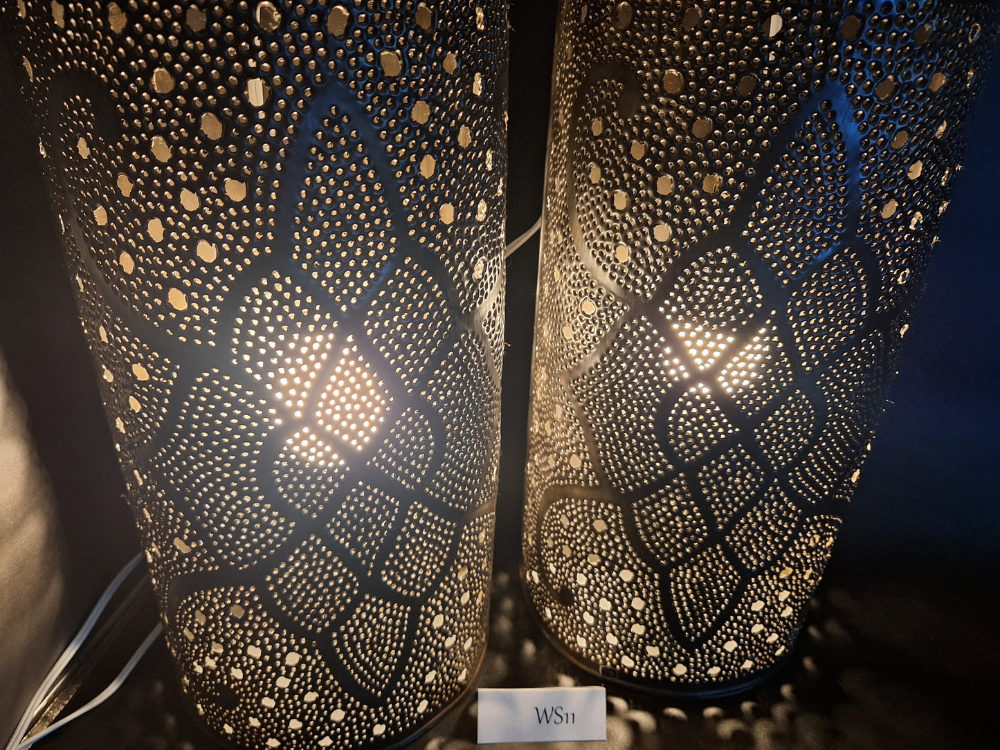 Brown Tin Wall Sconce Set