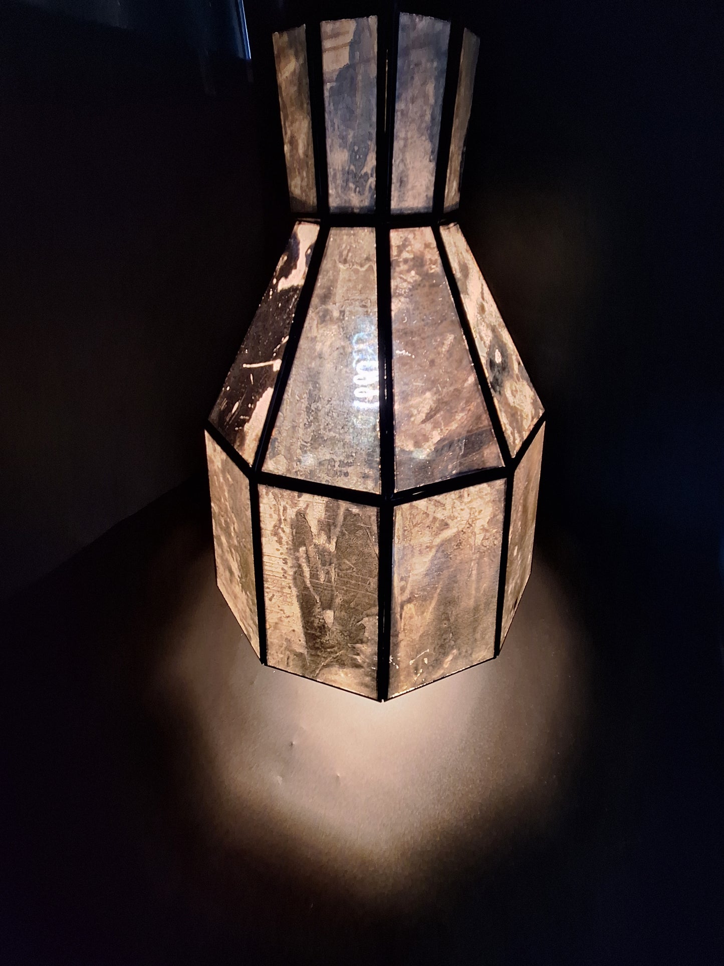 Big Bell Distressed Gold & Tin Geometric Ceiling Pendant Lamp
