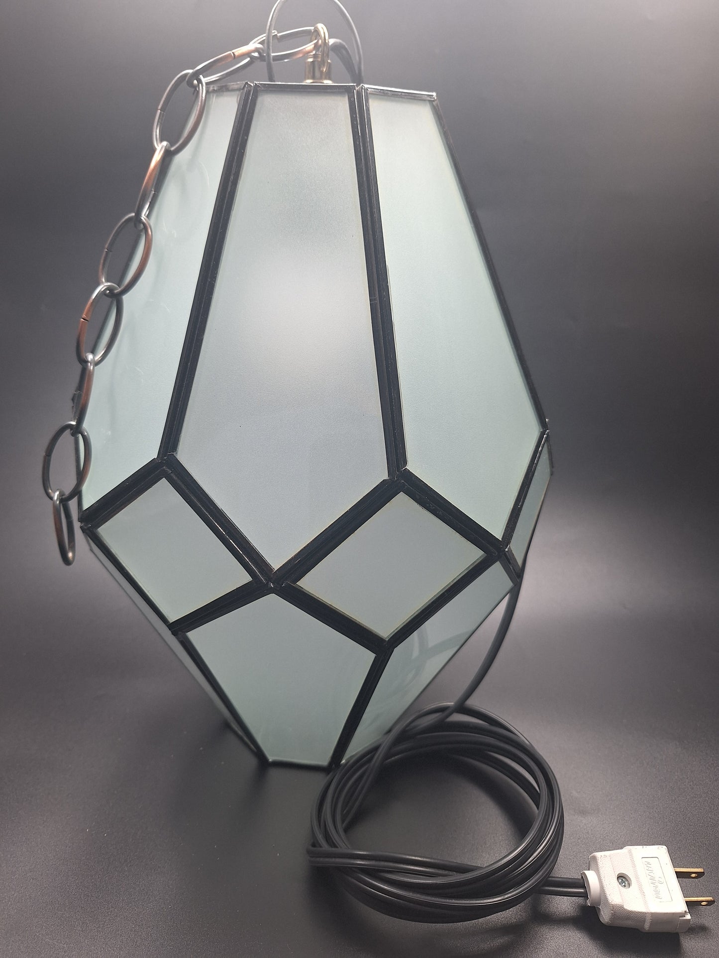 Medium Frosted Glass Geometric Pendant Light
