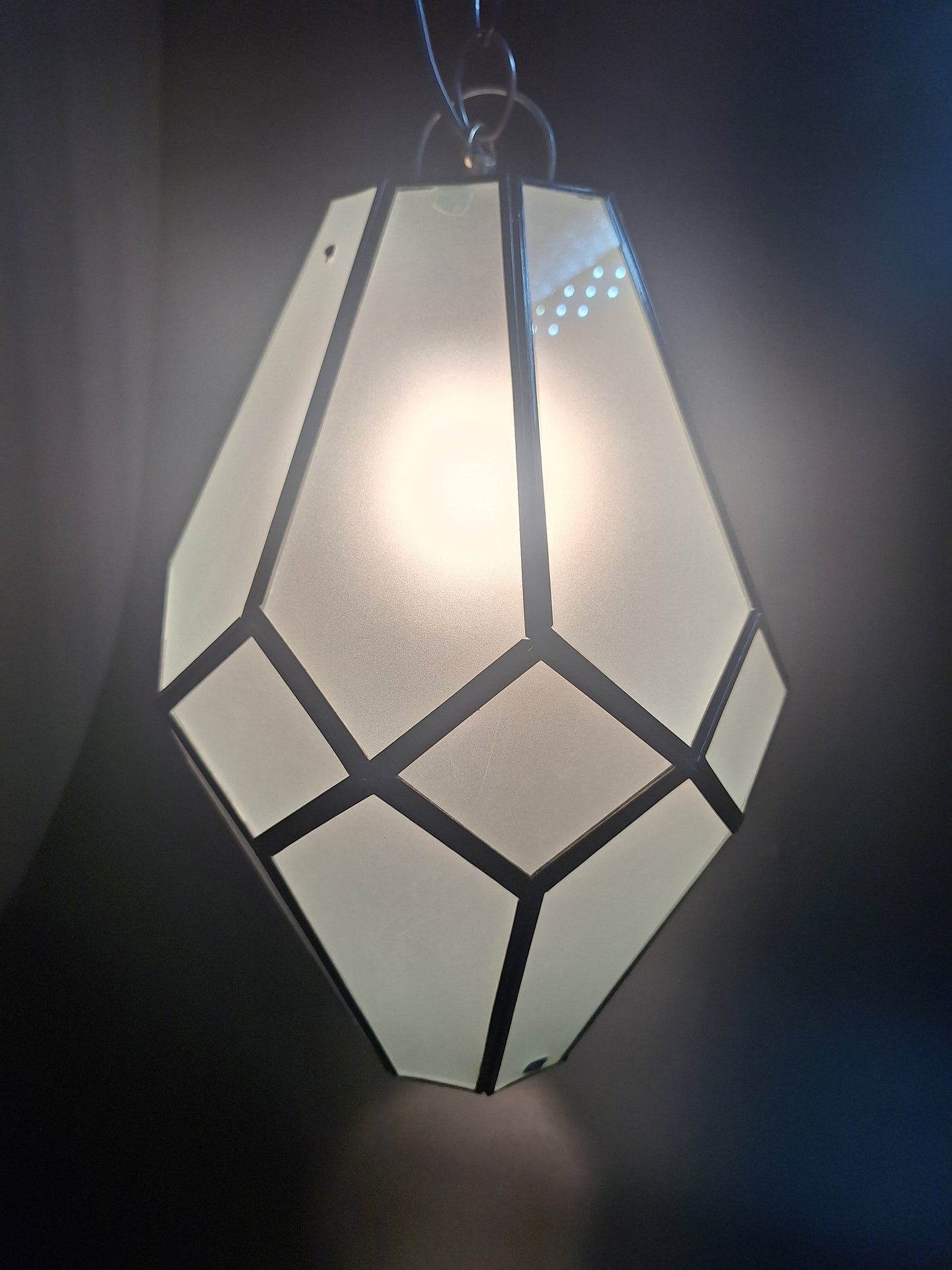 Medium Frosted Glass Geometric Pendant Light