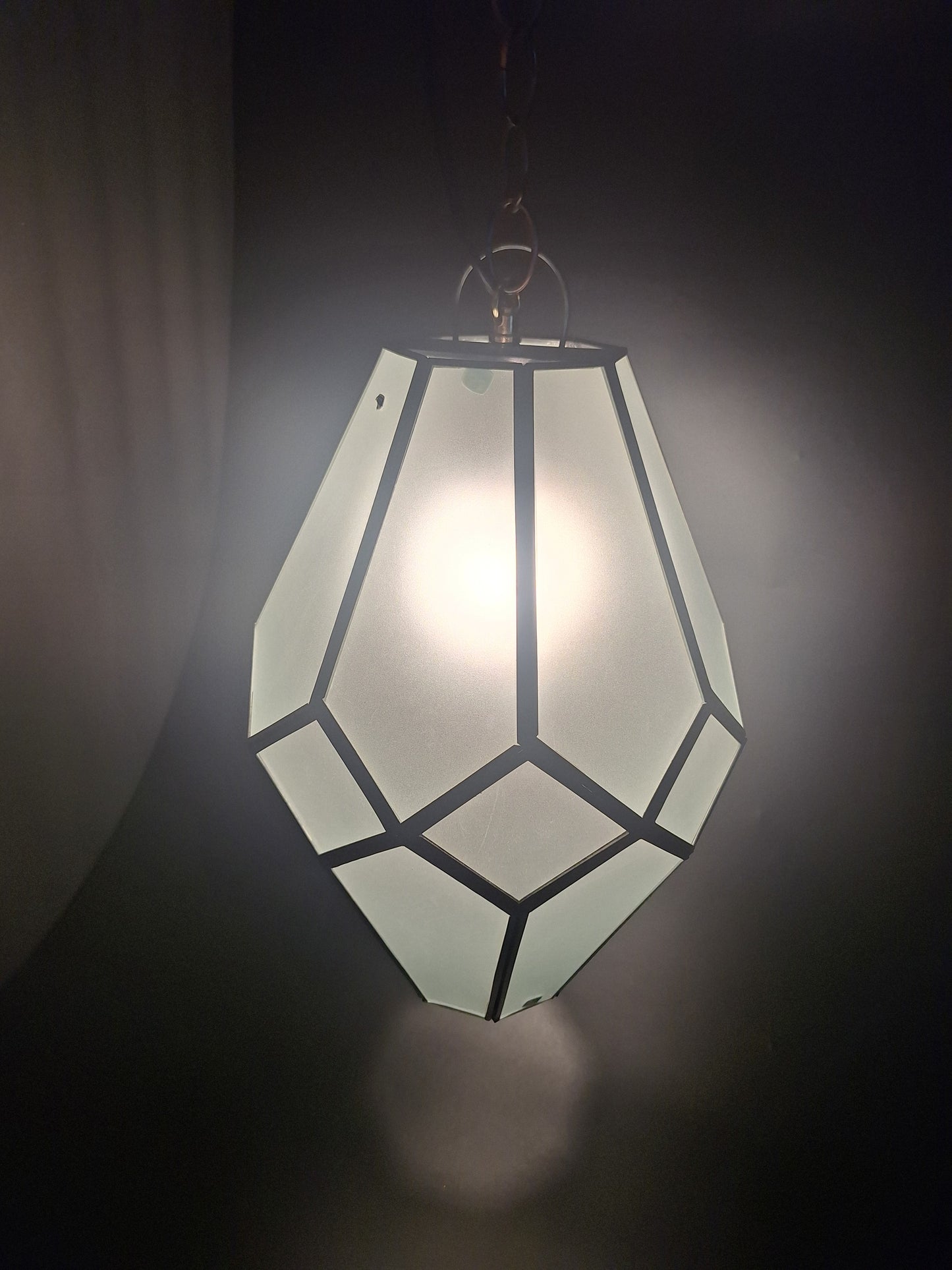 Medium Frosted Glass Geometric Pendant Light