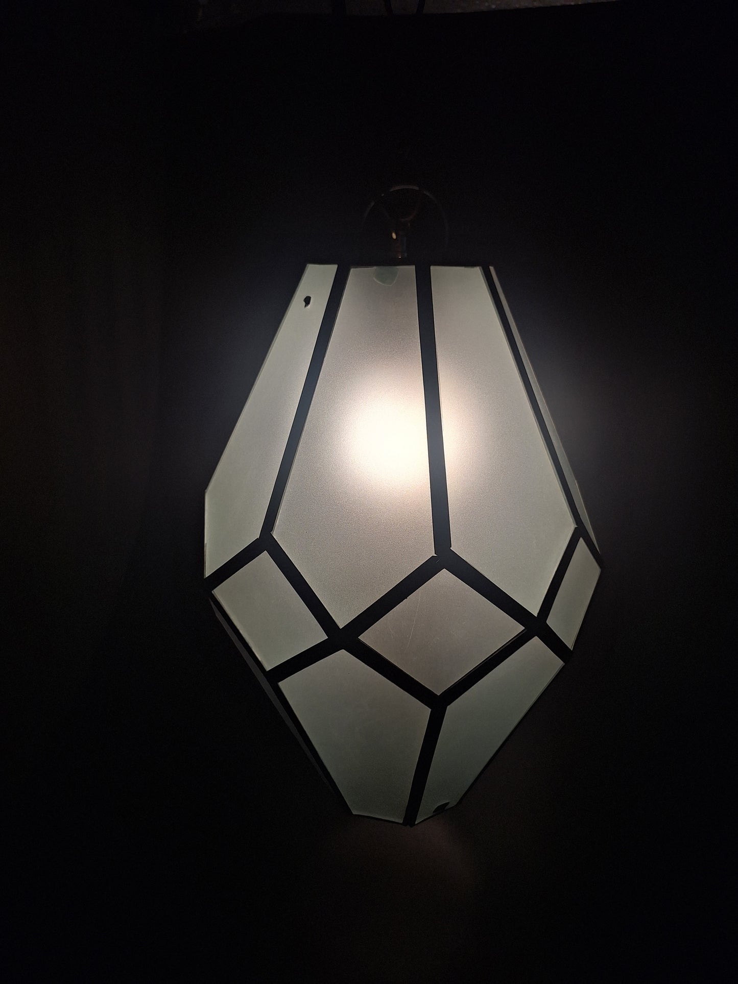 Medium Frosted Glass Geometric Pendant Light