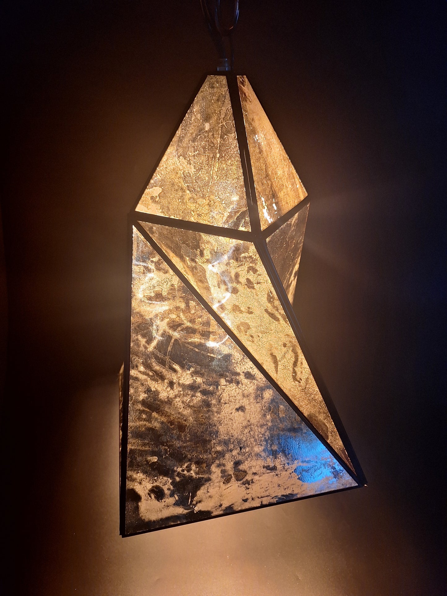 Gold Tin Geometric Ceiling Pendant Lamp- DISCOUNTED