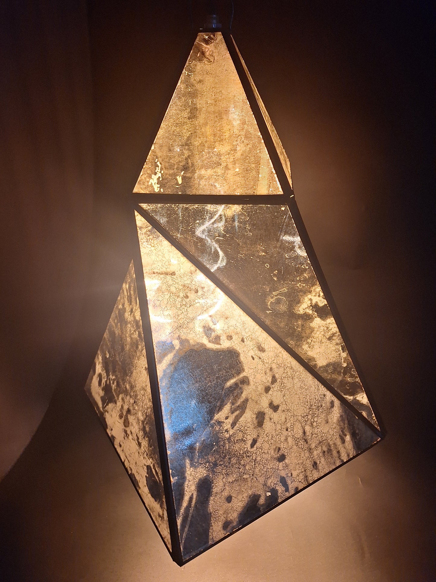 Gold Tin Geometric Ceiling Pendant Lamp- DISCOUNTED