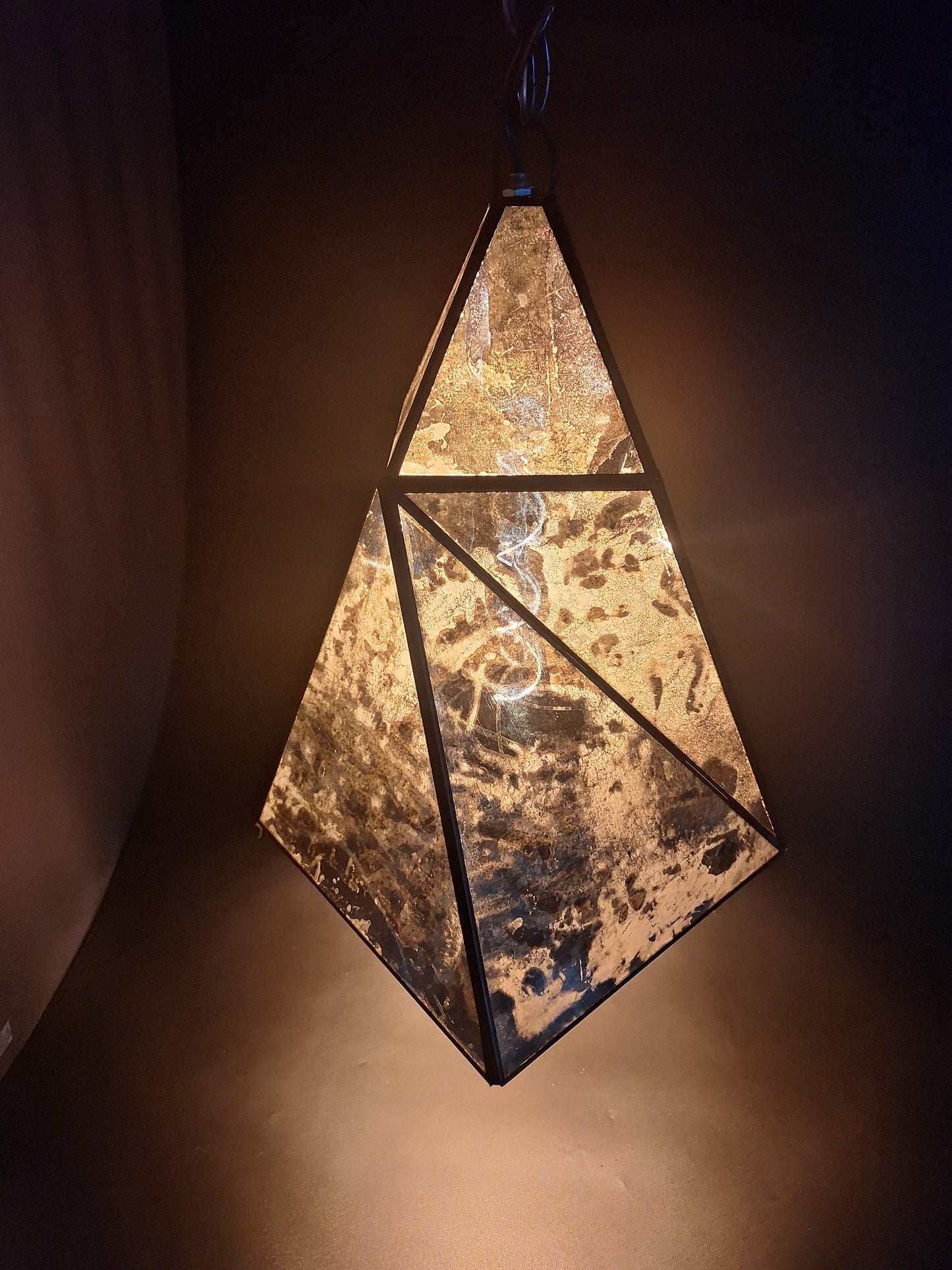 Gold Tin Geometric Ceiling Pendant Lamp- DISCOUNTED