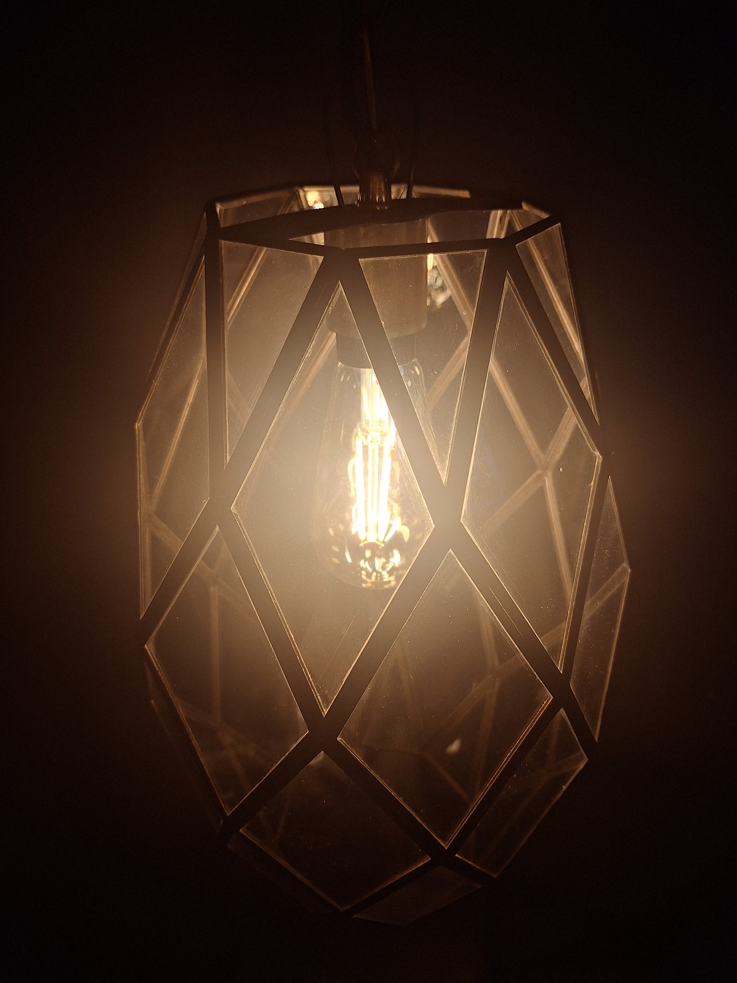 Transparent Tin Pineapple Geometric Ceiling Pendant Lamp