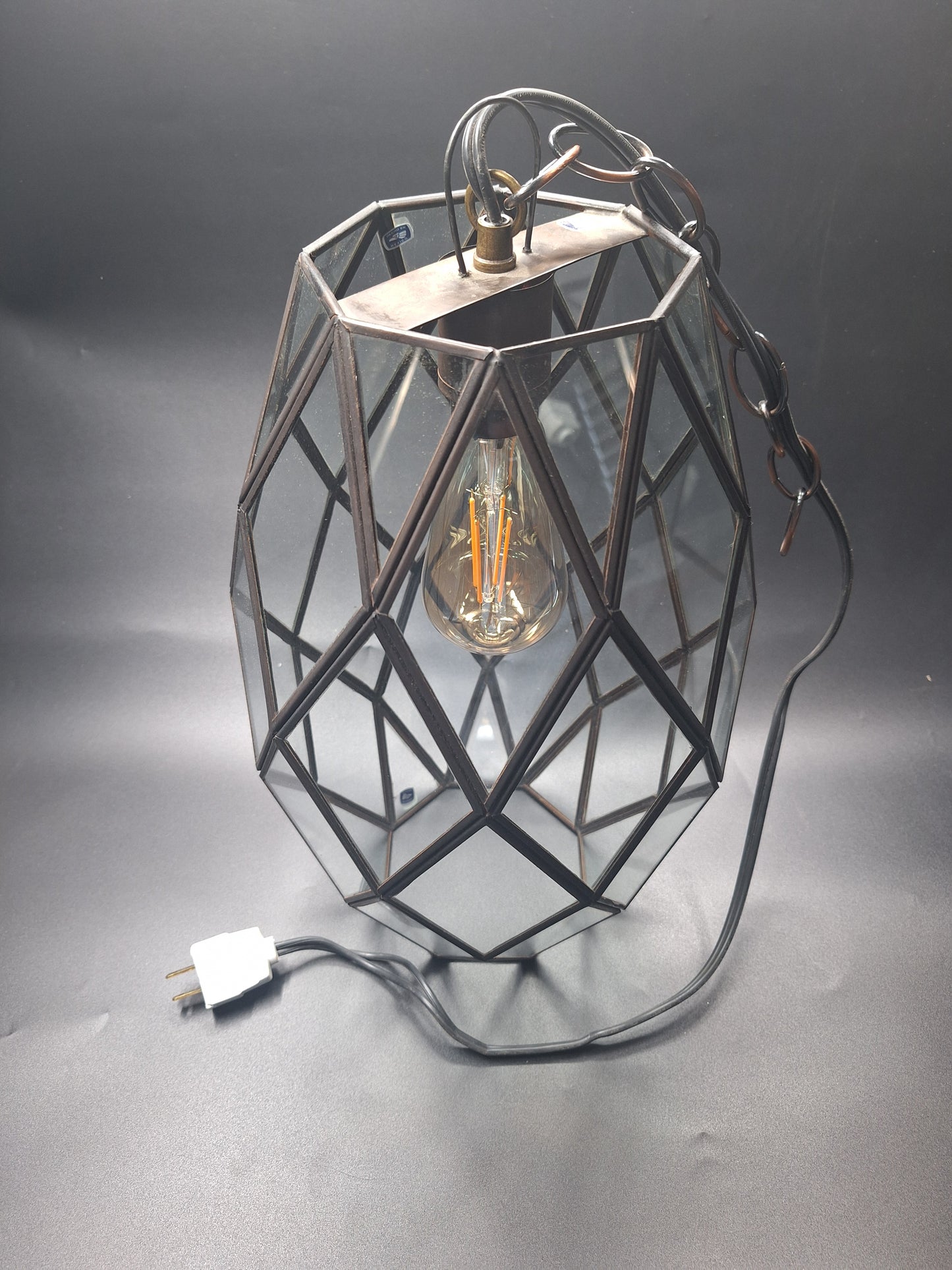 Transparent Tin Pineapple Geometric Ceiling Pendant Lamp