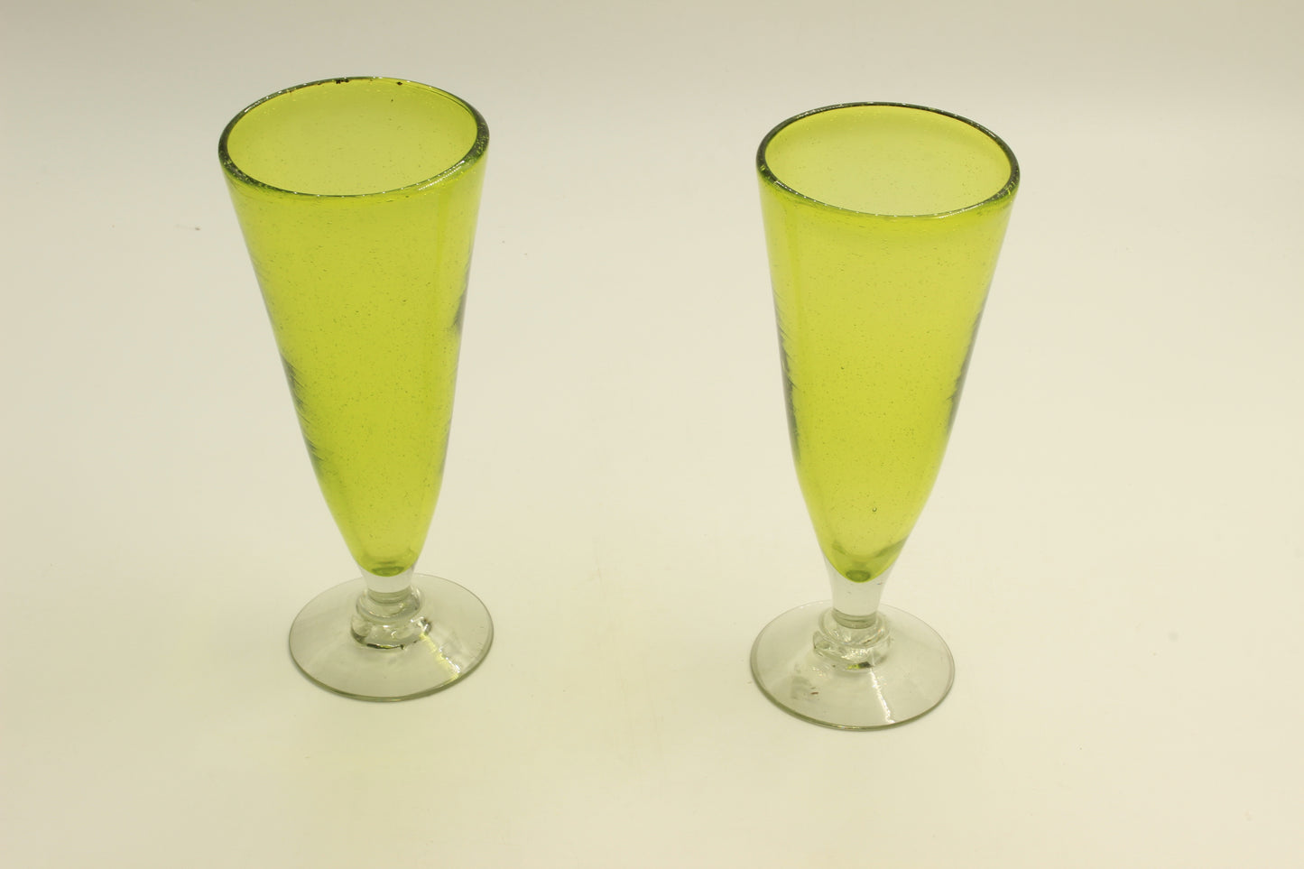 Olive Green Tall Blown Glass Set