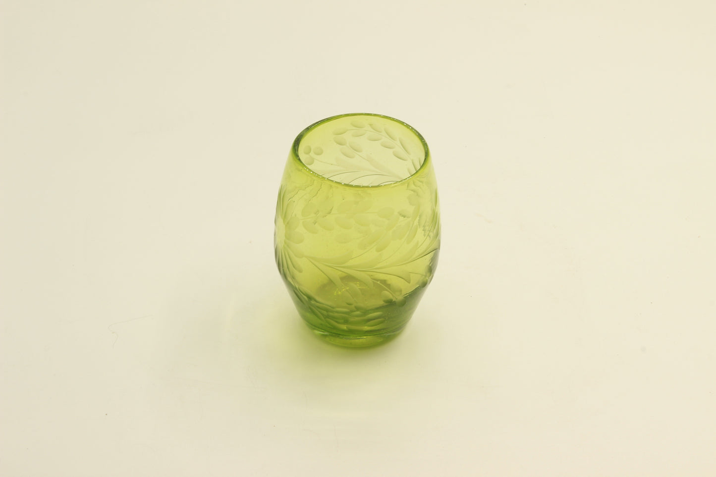 Olive Green Oval Blown Glass Set