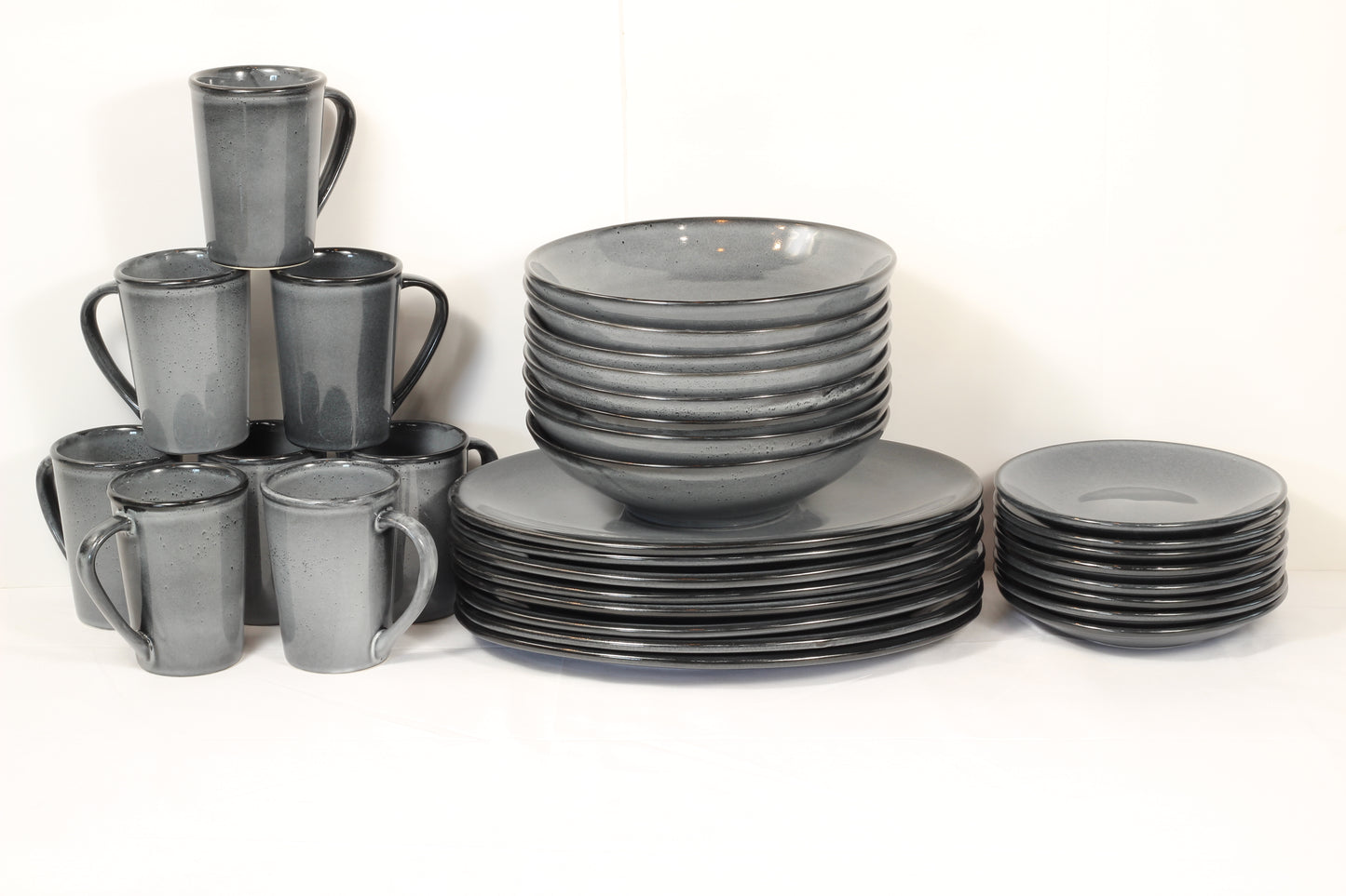 Anfora Denali Grey- 32 Piece Everyday Dining Set
