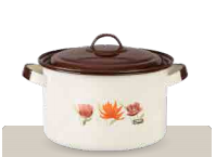 STRAIGHT STOCKPOT WITH LID · 22 cm (8.7 in) | 5.5 L (186.0 fl oz) · Cream · Tres flores