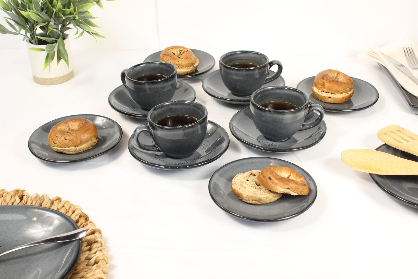 Anfora Denali Grey- Coffee Lover's Set (For 4)