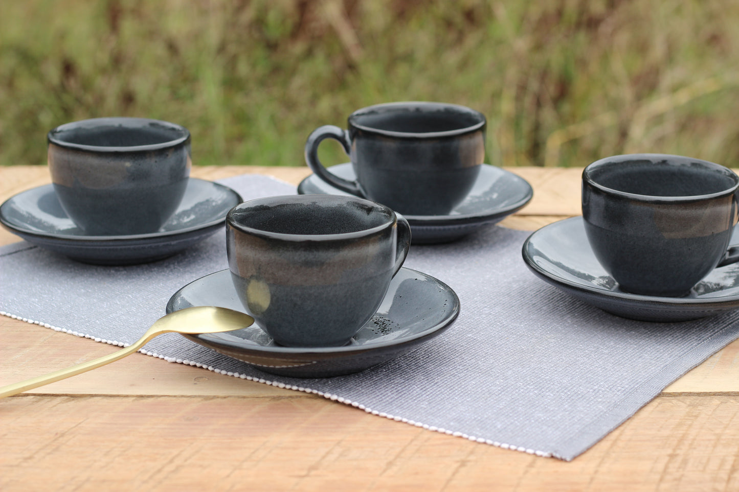 Anfora Denali Grey- Cappuccino Quad Set