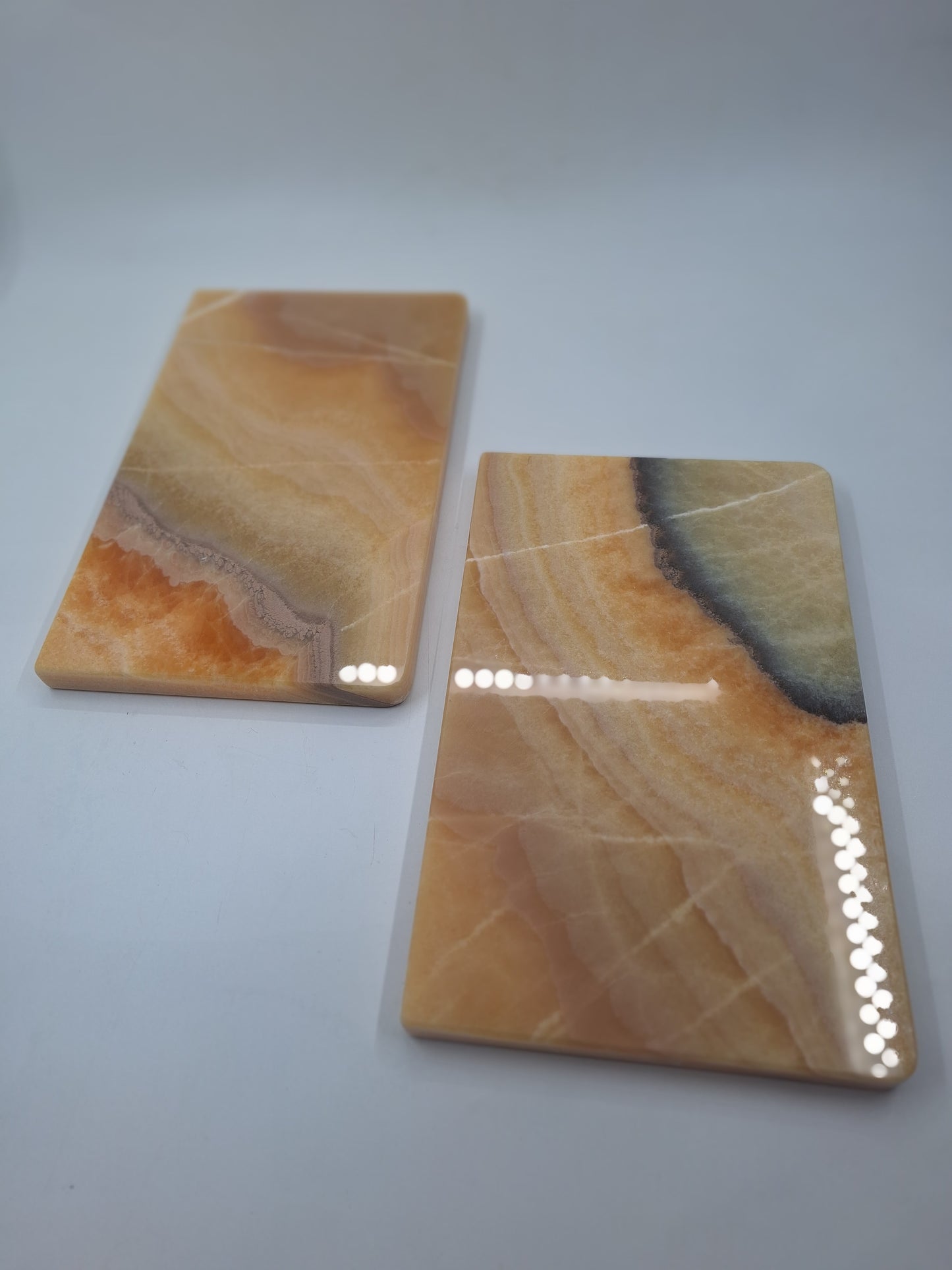Yellow/Orange Onyx Stone Charcuterie Board Set