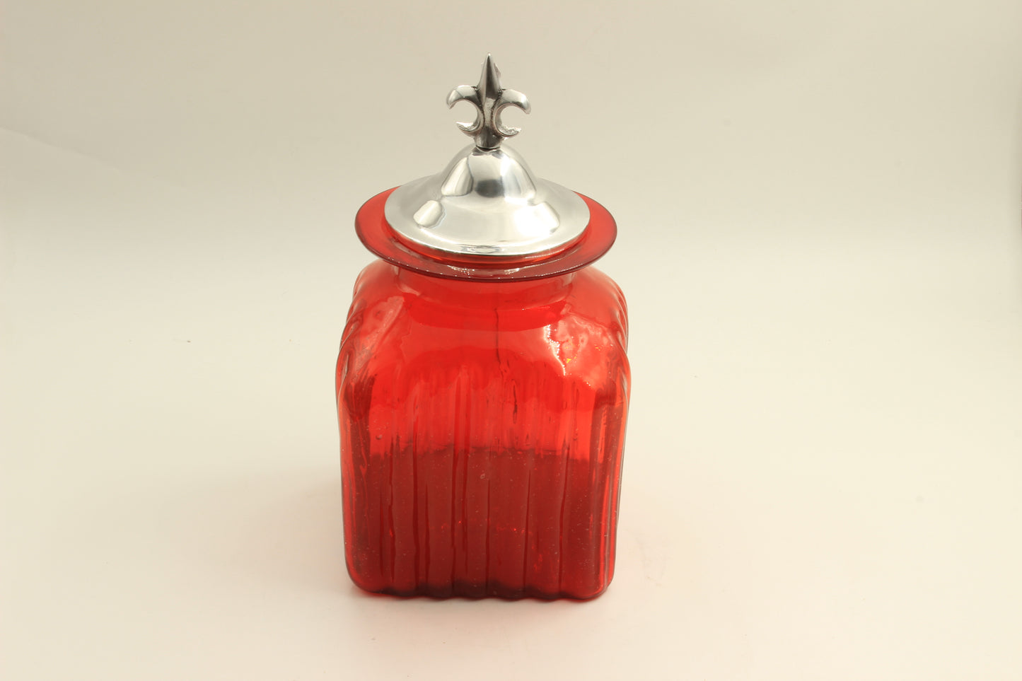 Small Red Blown Glass Spice Container