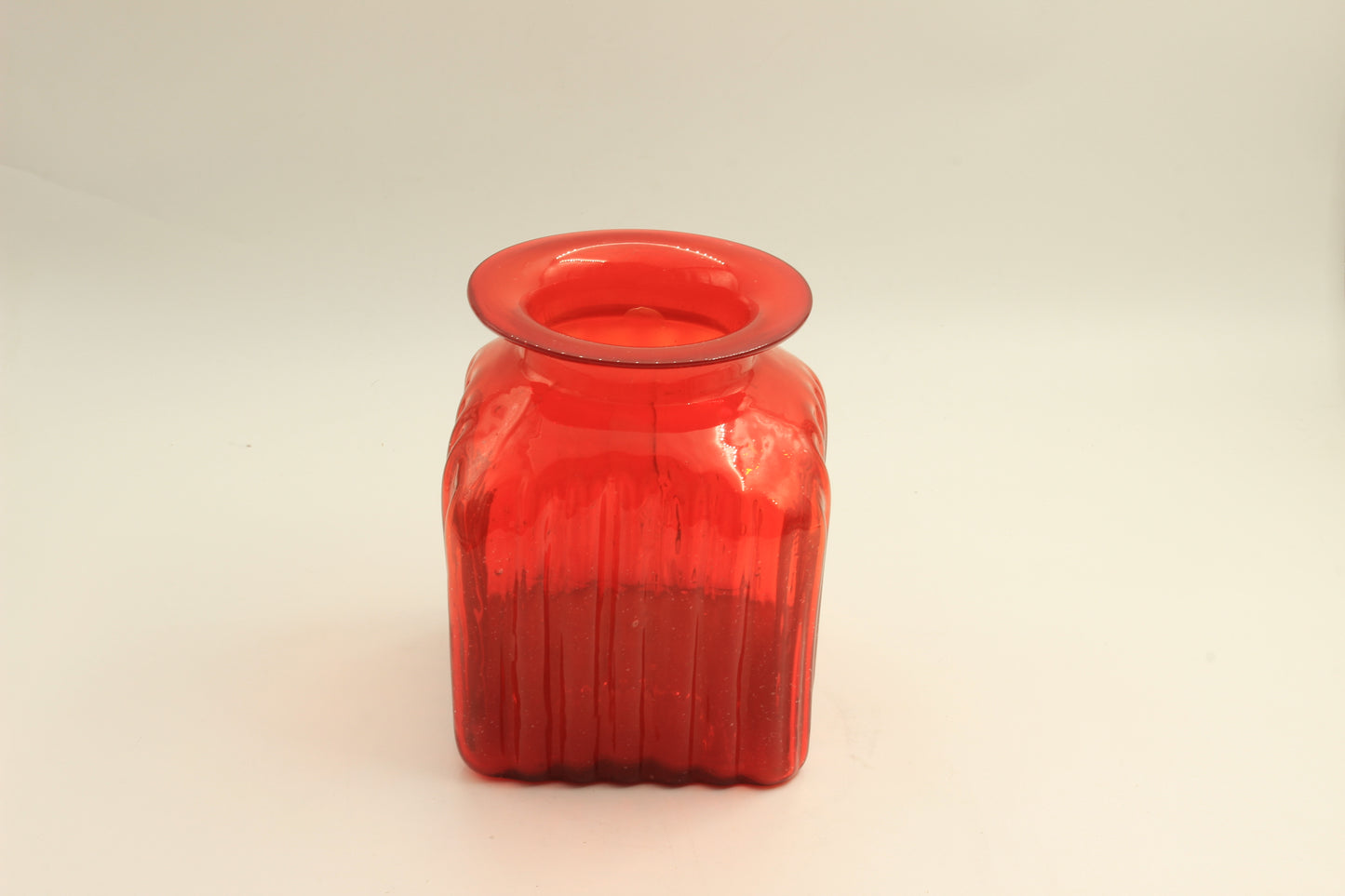 Small Red Blown Glass Spice Container