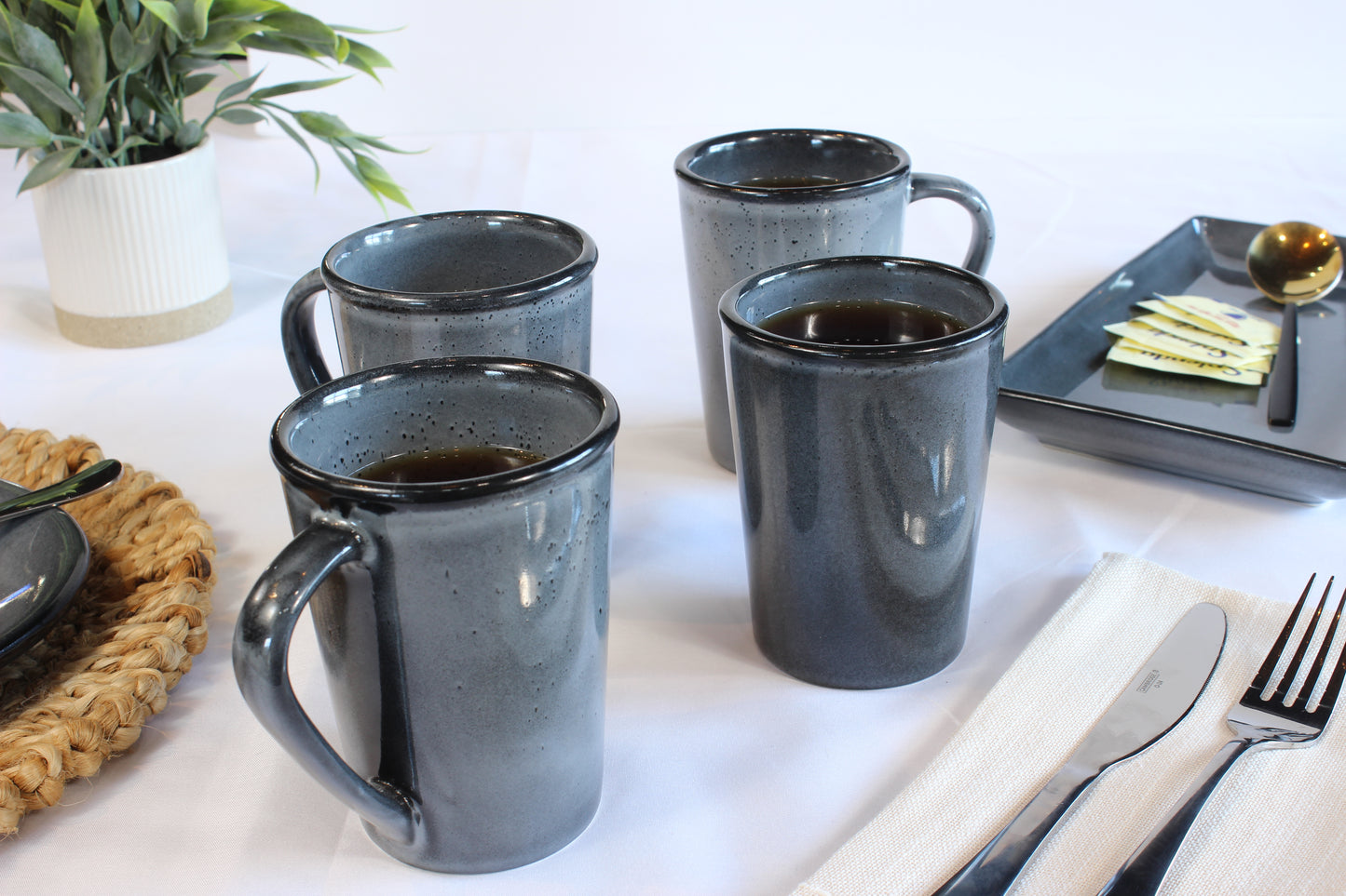 Anfora Denali Grey- Basic 4pc Mug Set