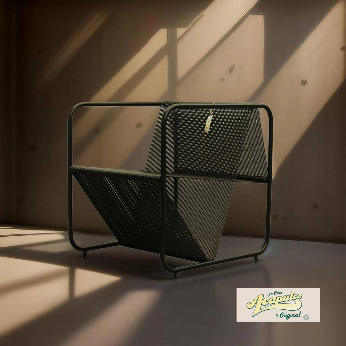 Black Cube Acapulco Chair w/ Black Frame