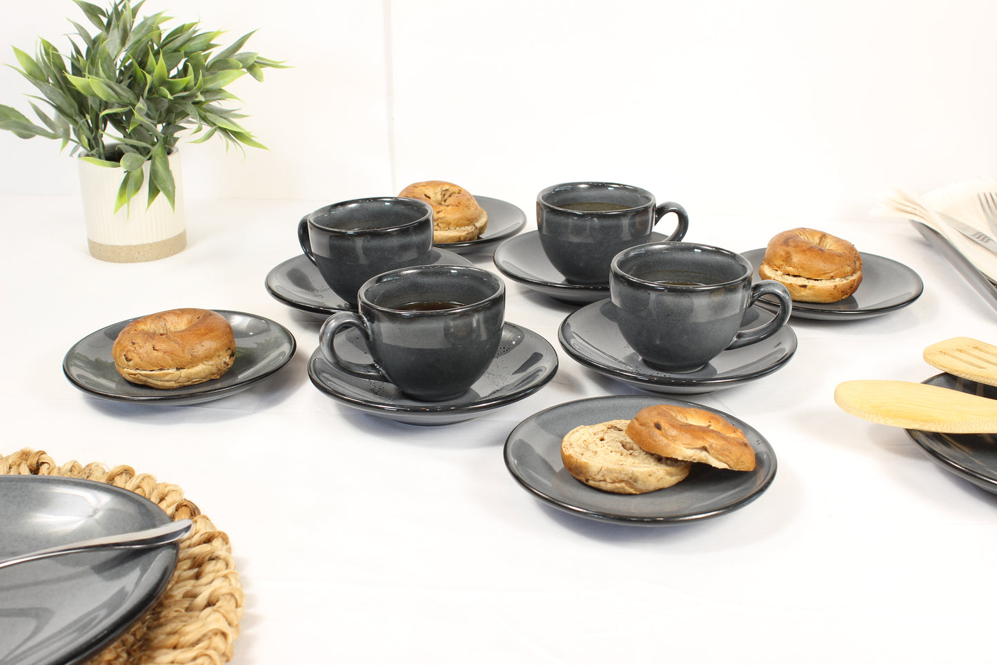 Anfora Denali Grey- Coffee Lover's Set (For 4)