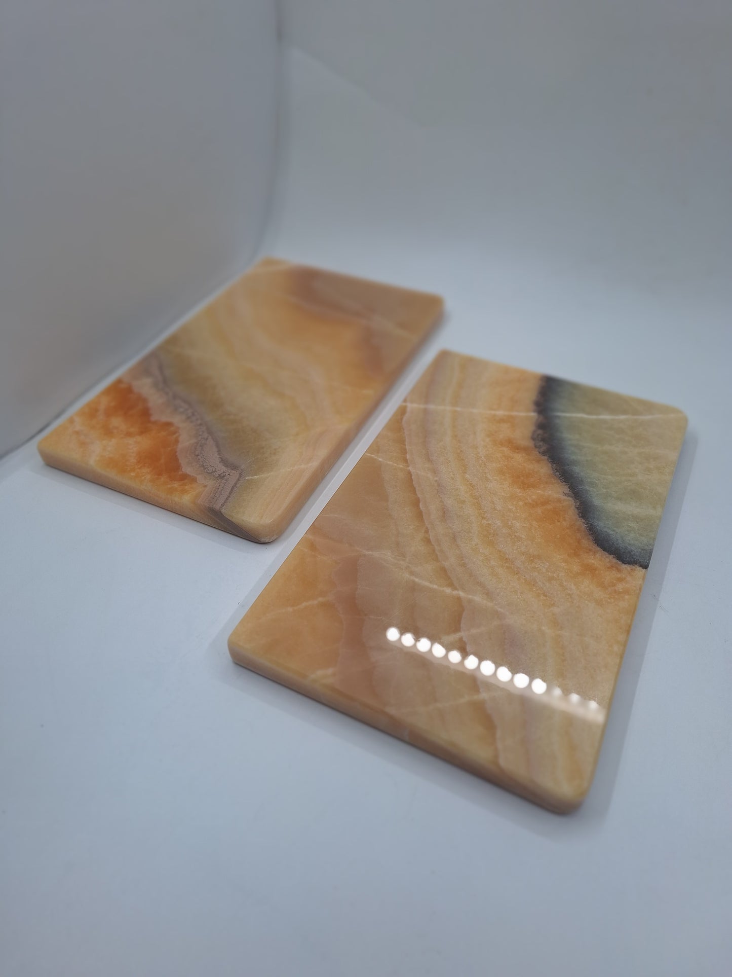 Yellow/Orange Onyx Stone Charcuterie Board Set