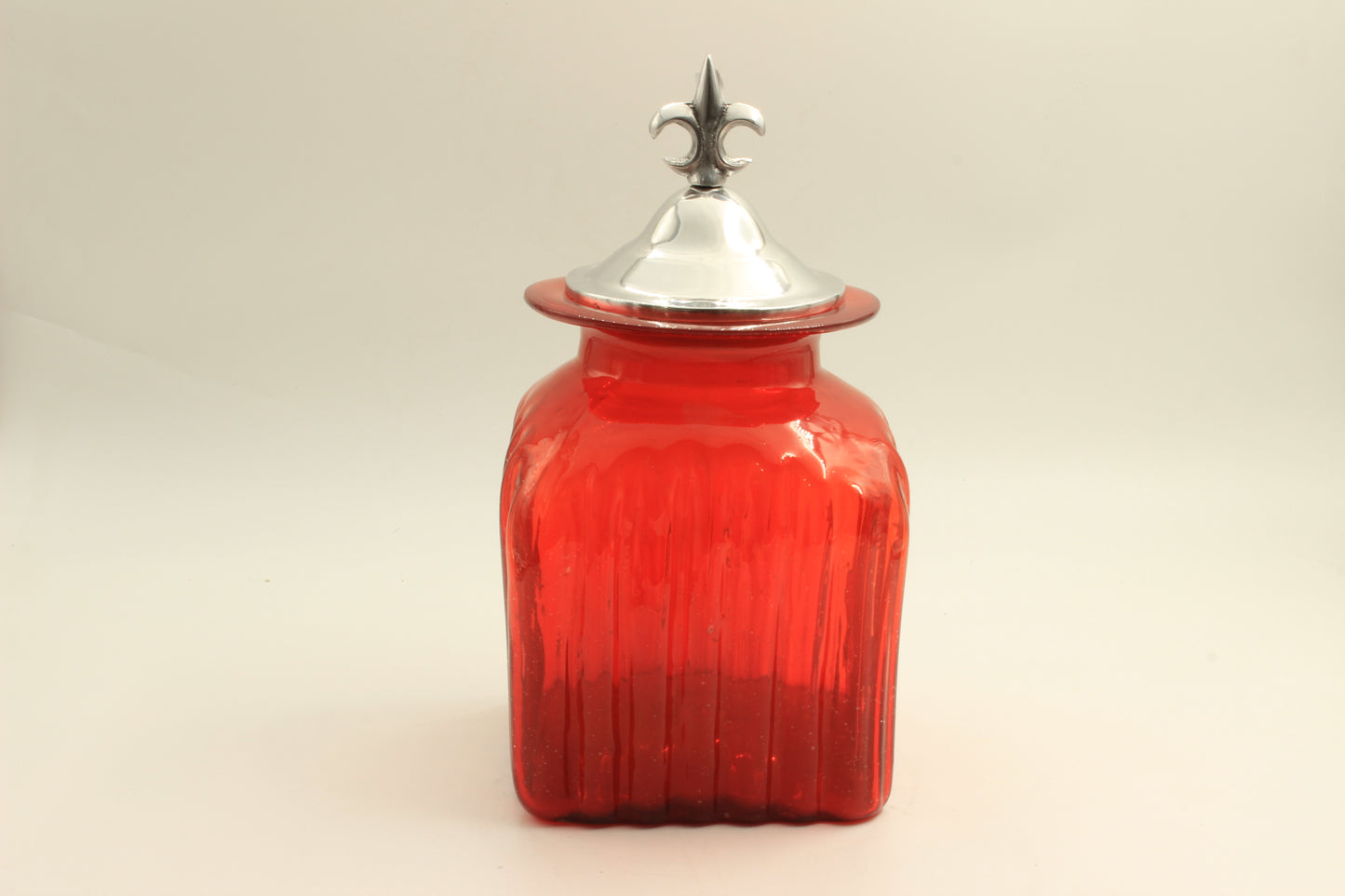 Small Red Blown Glass Spice Container