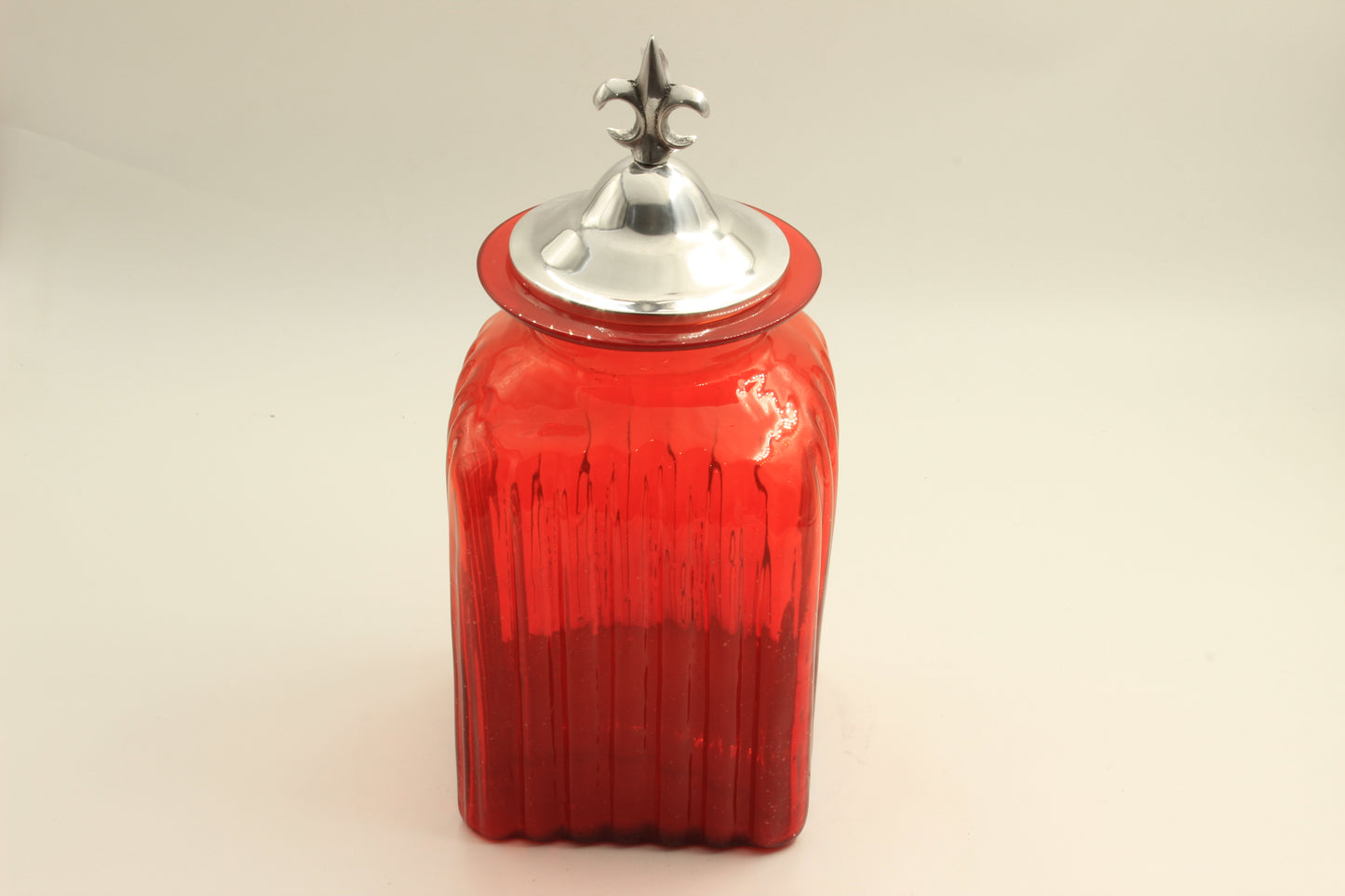 Big Red Blown Glass Spice Container