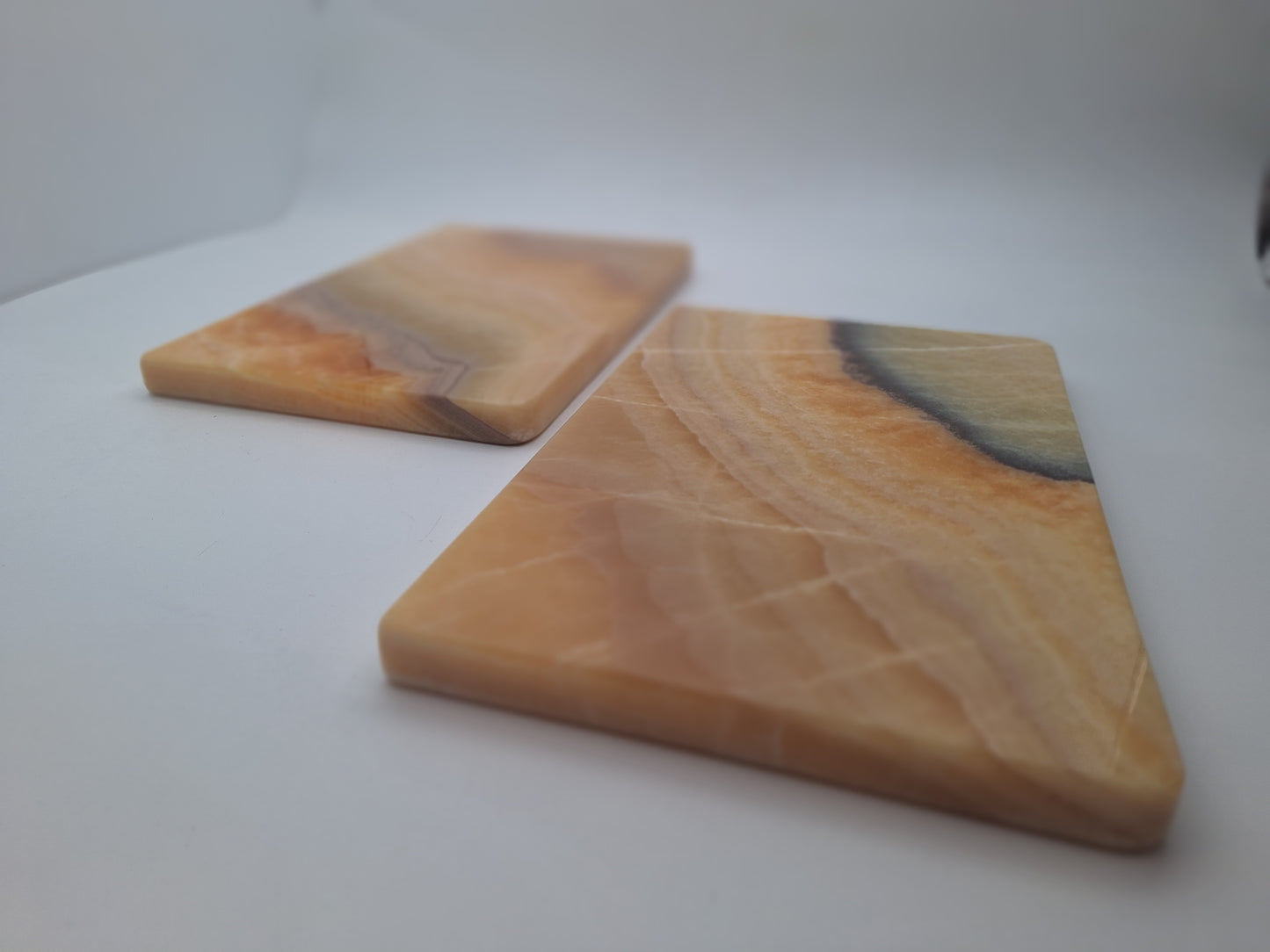 Yellow/Orange Onyx Stone Charcuterie Board Set