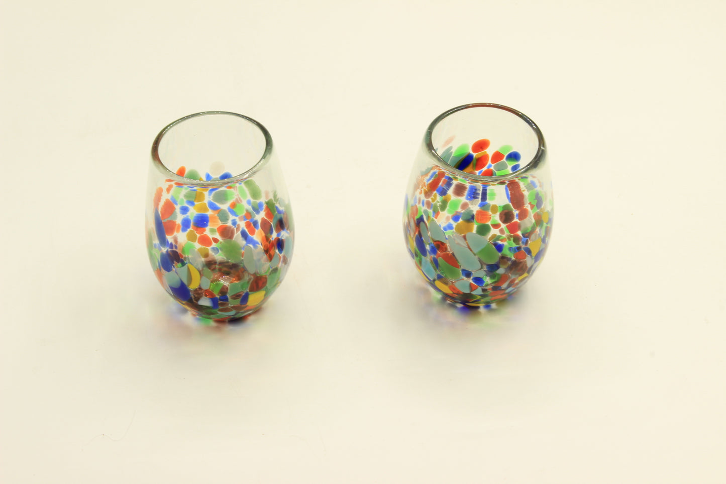 Multicolor Oval Blown Glass Set