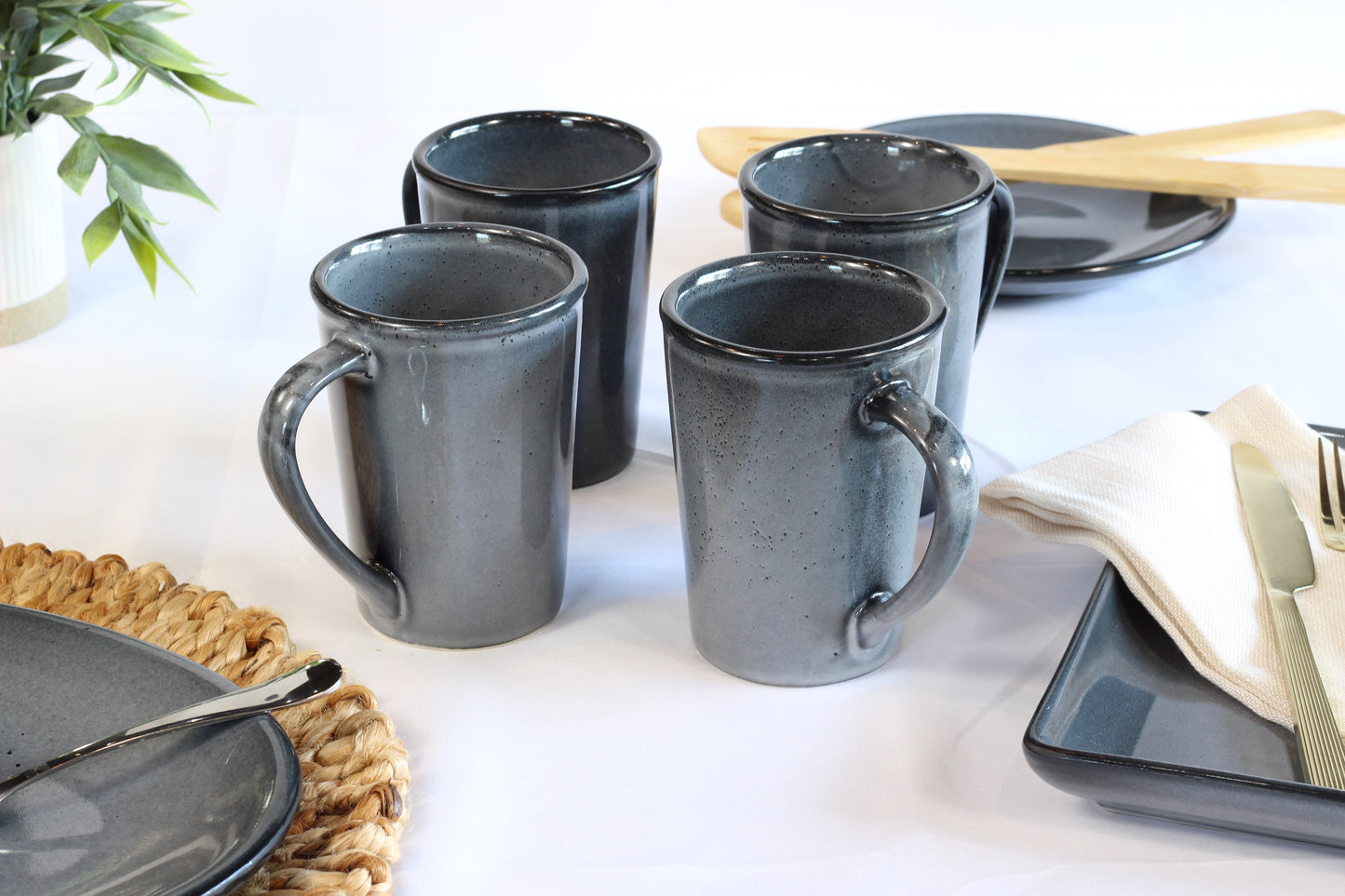 Anfora Denali Grey- Basic 4pc Mug Set