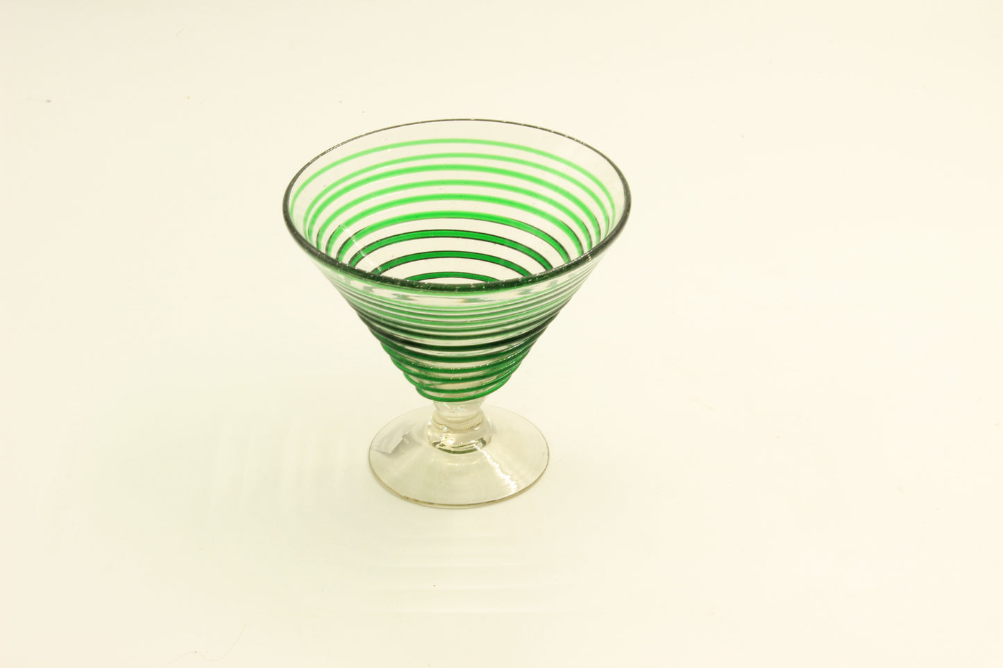 Green Swirl Blown Glass Set