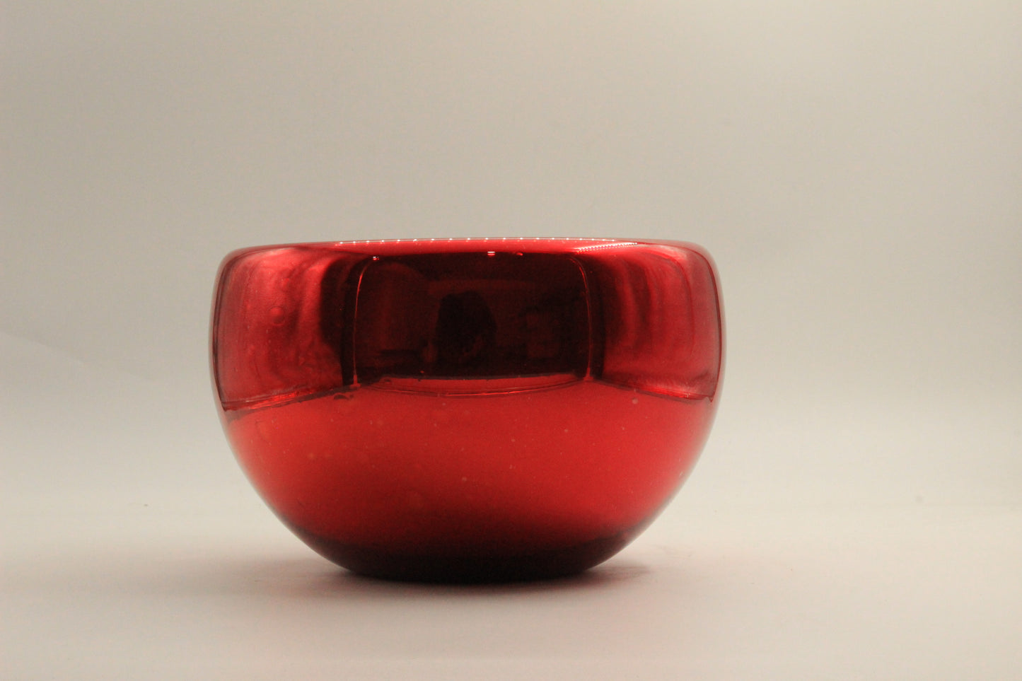 Red Reflective Blown Glass Bowl