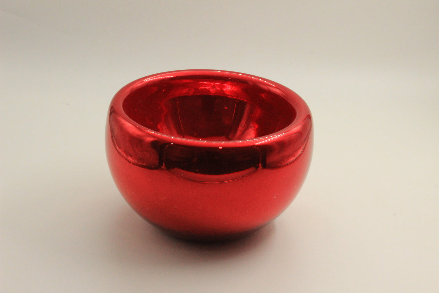Red Reflective Blown Glass Bowl