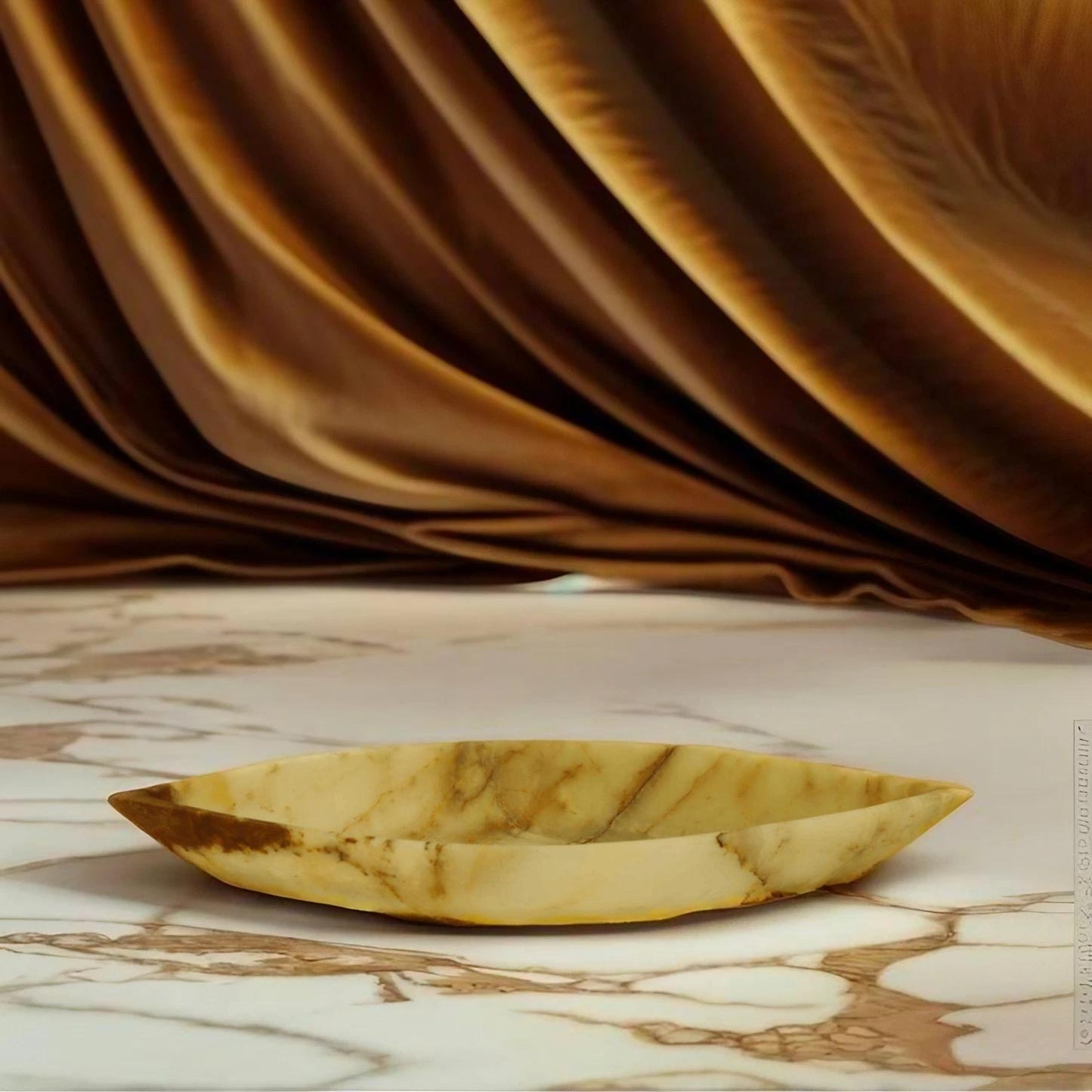Green Onyx Canoe Serving Tray