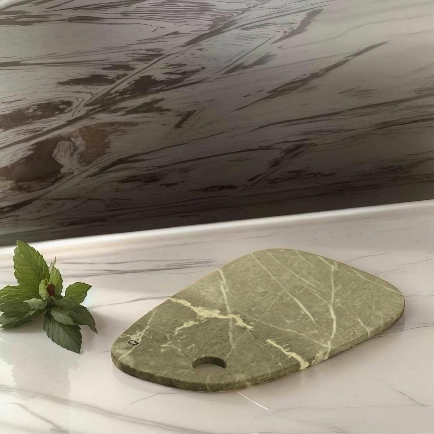 Gray Asymmetric Marble Cutting Board