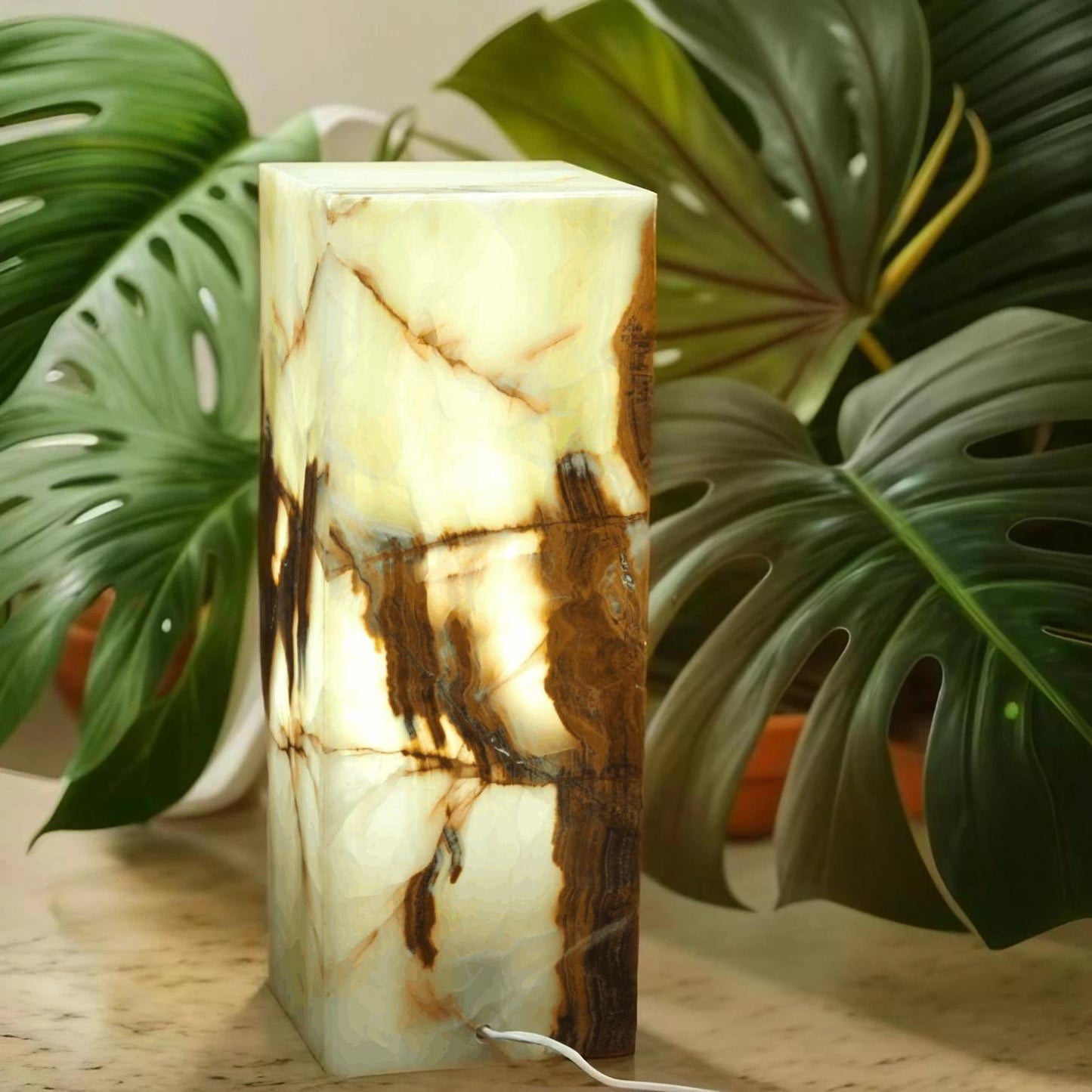 Rusted Woodland Onyx Lamp