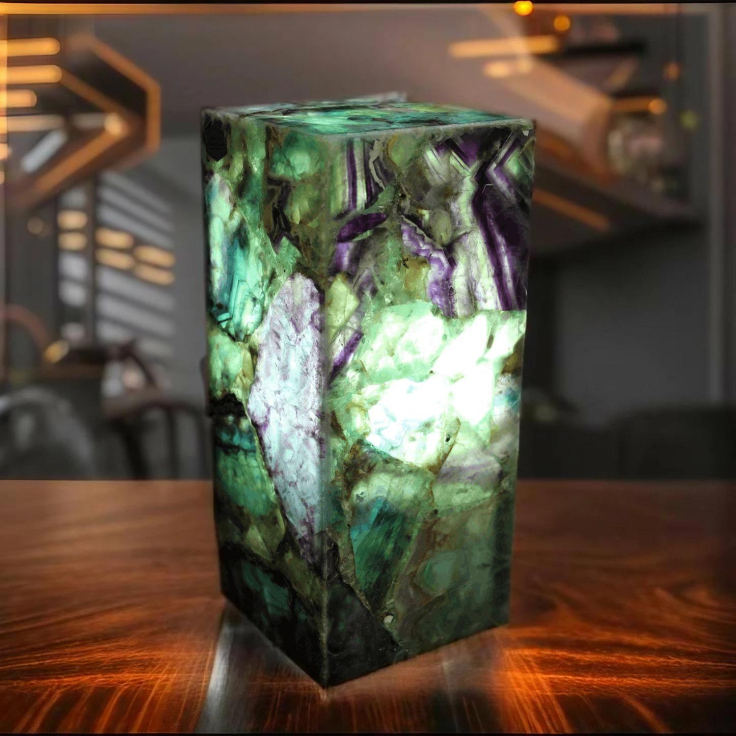 Emerald Galaxy Fluorite Lamp
