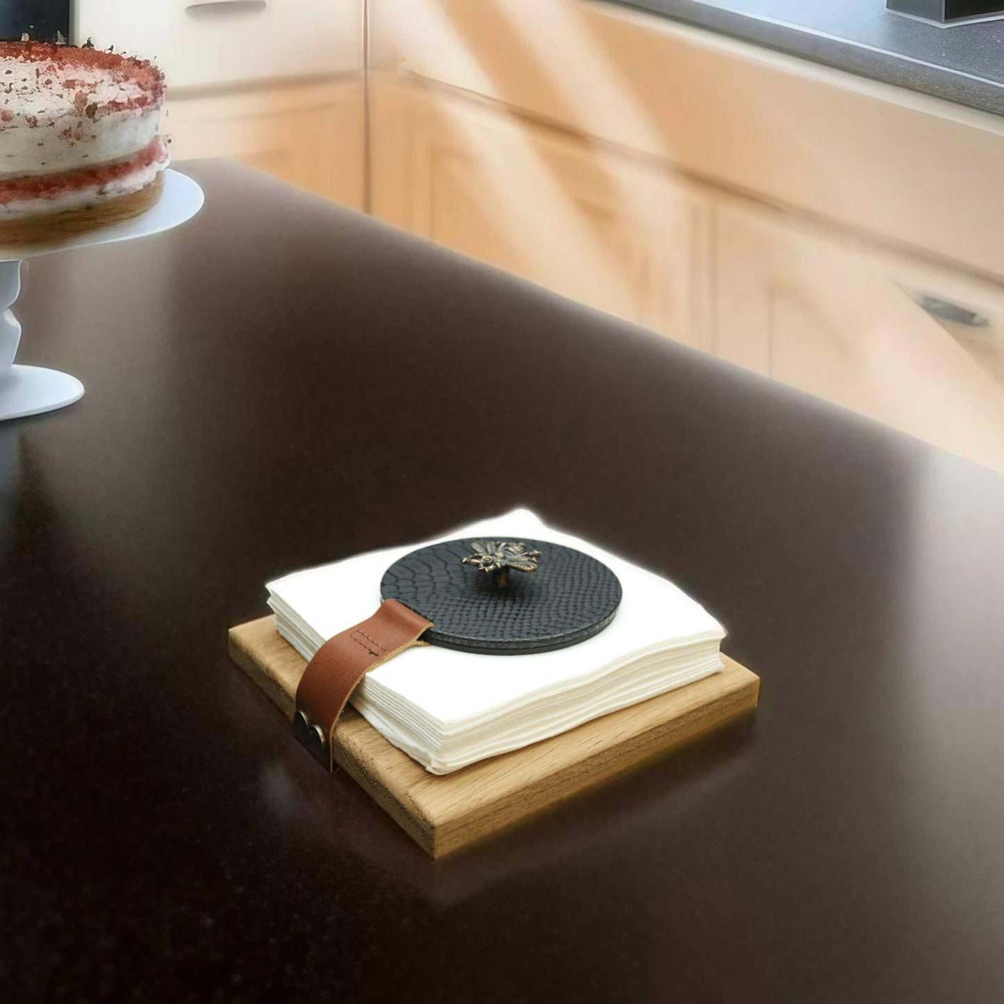 Black Wasp Snakeskin Napkin Holder