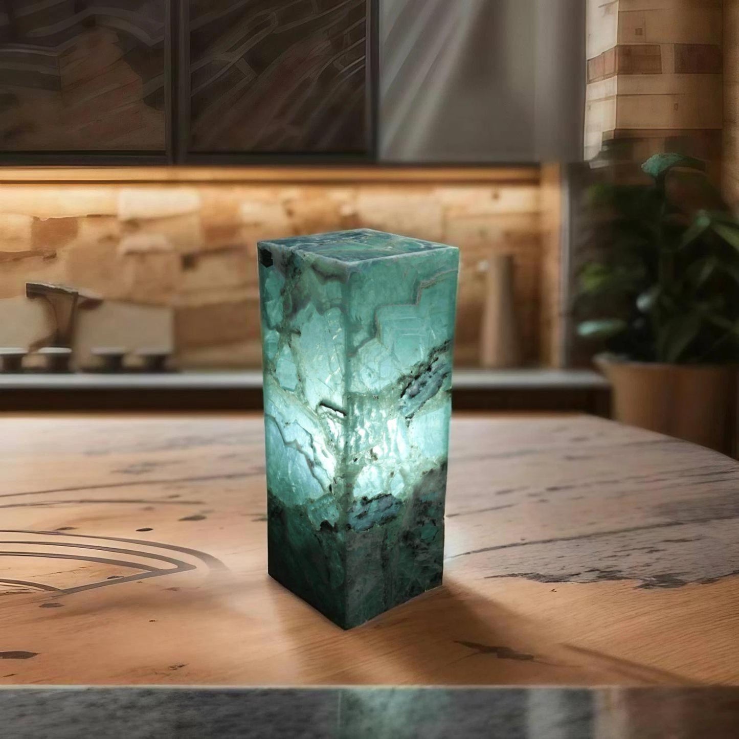 Jade Nebula Fluorite Lamp