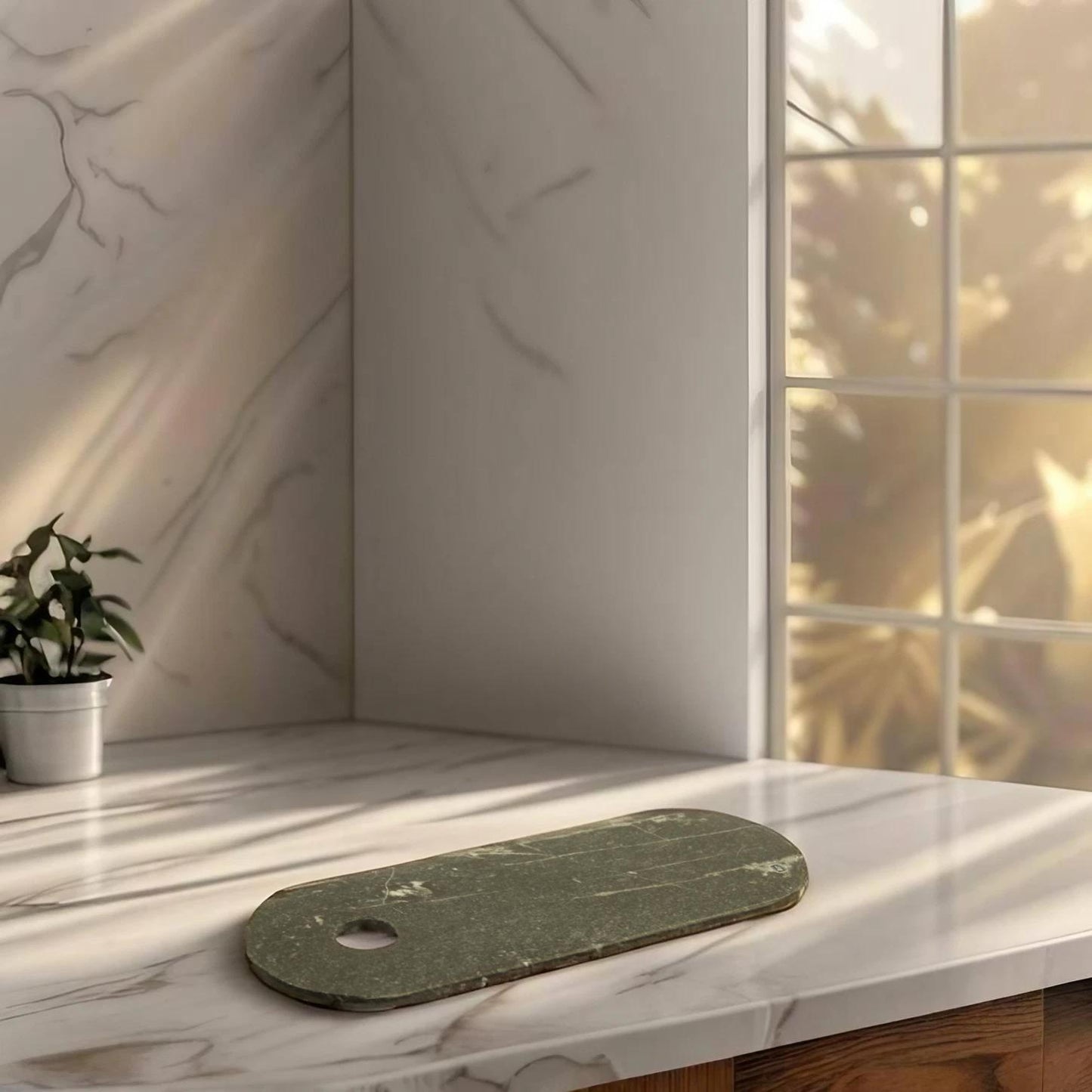 Black Oval Marble Cutting Board