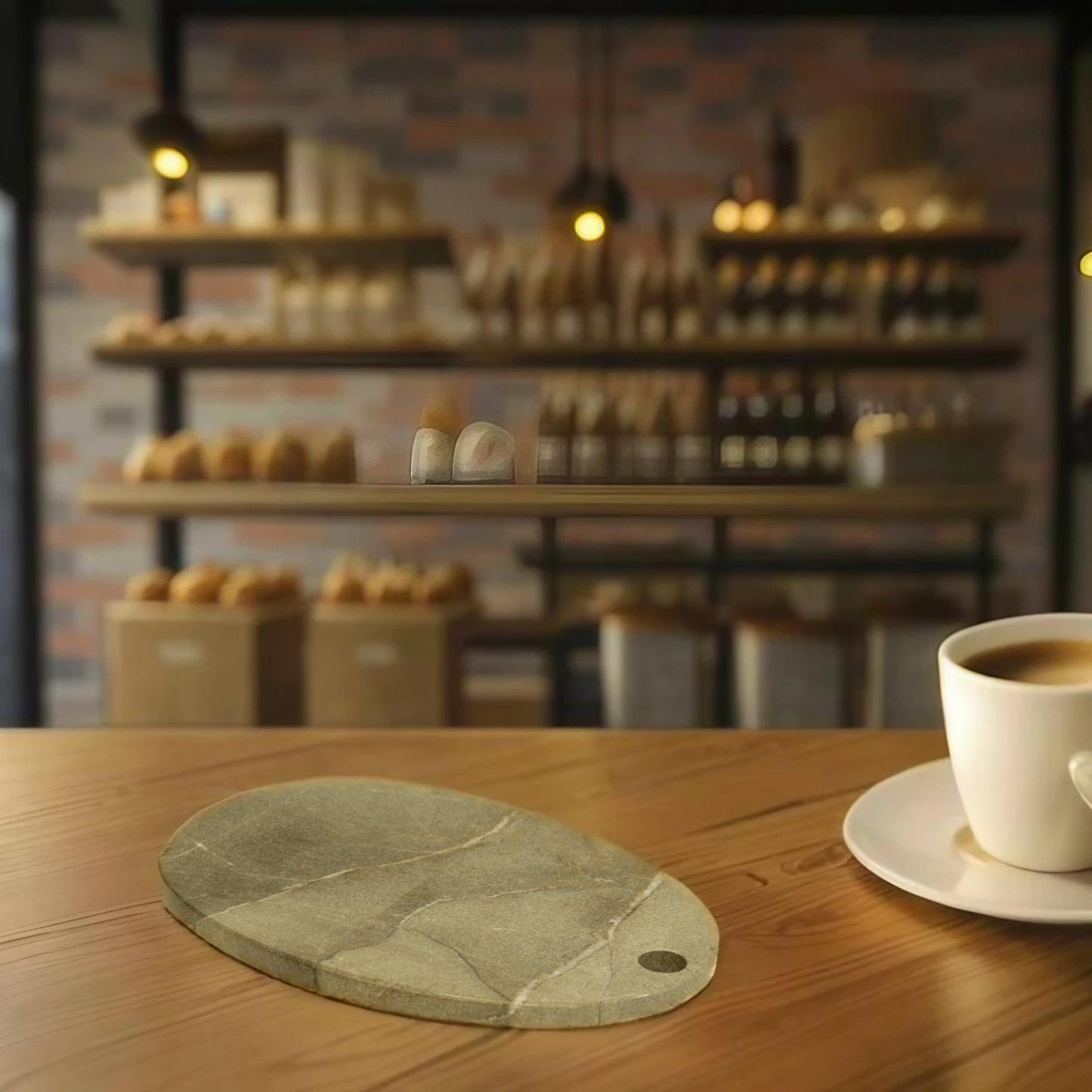 Gray Oval Marble Cutting Board