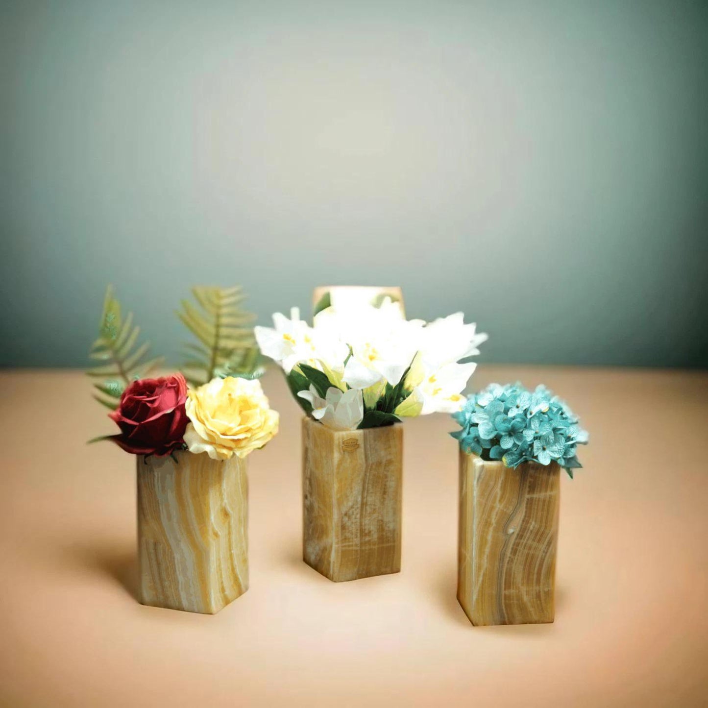 Honey Onyx Square Vase