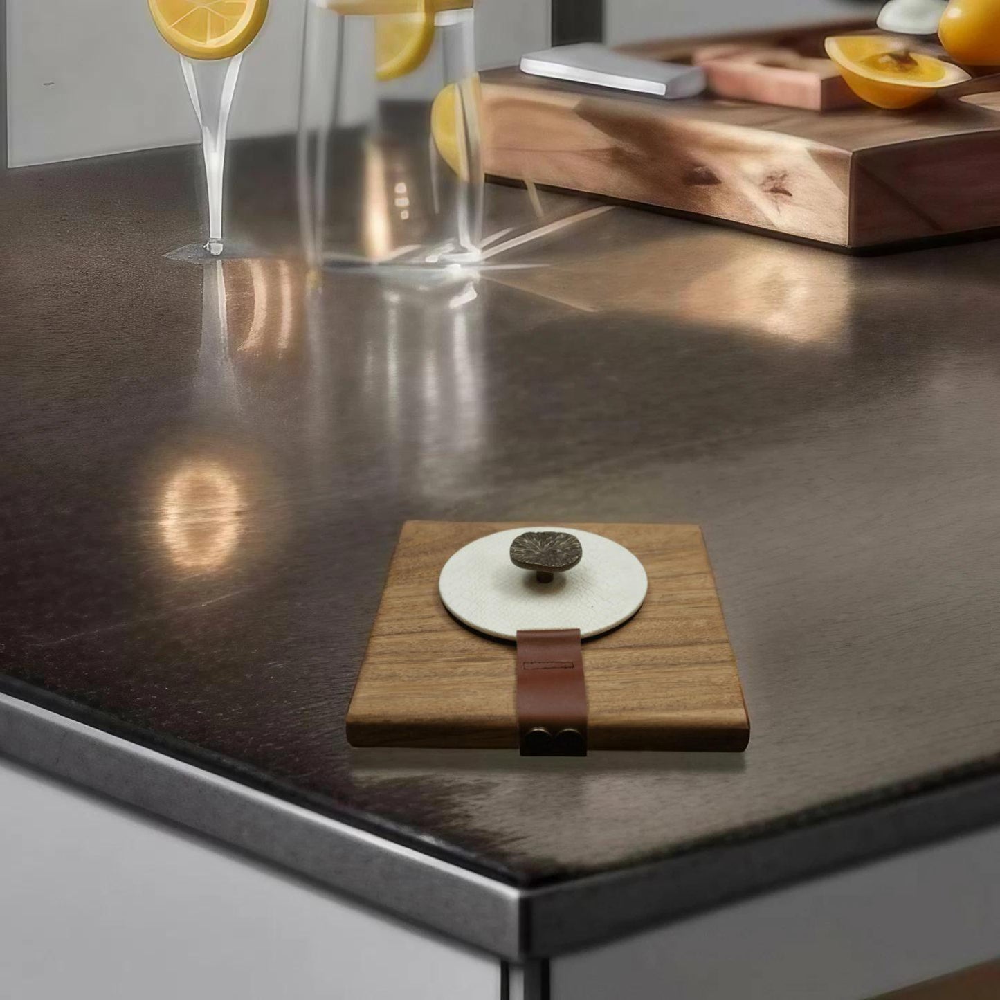 Cream Seaweed Wood Napkin Holder